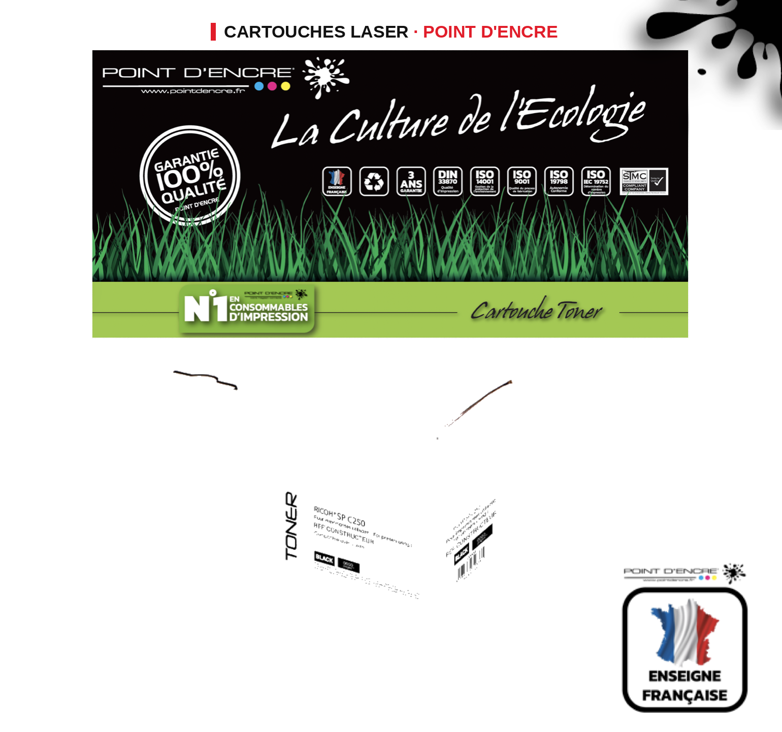 Cartouche laser POINT D'ENCRE Ricoh 407543 — NOIR