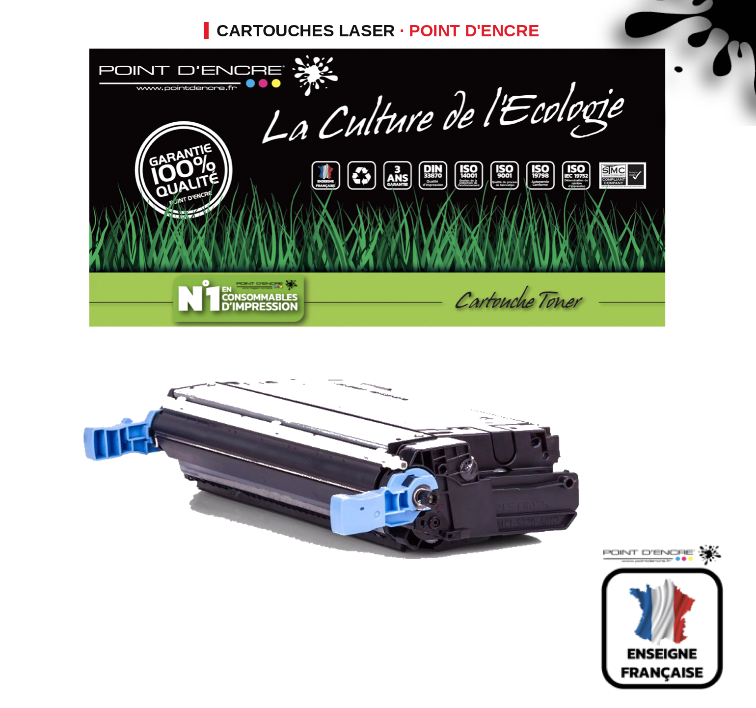 Cartouche laser POINT D'ENCRE  645A — NOIR