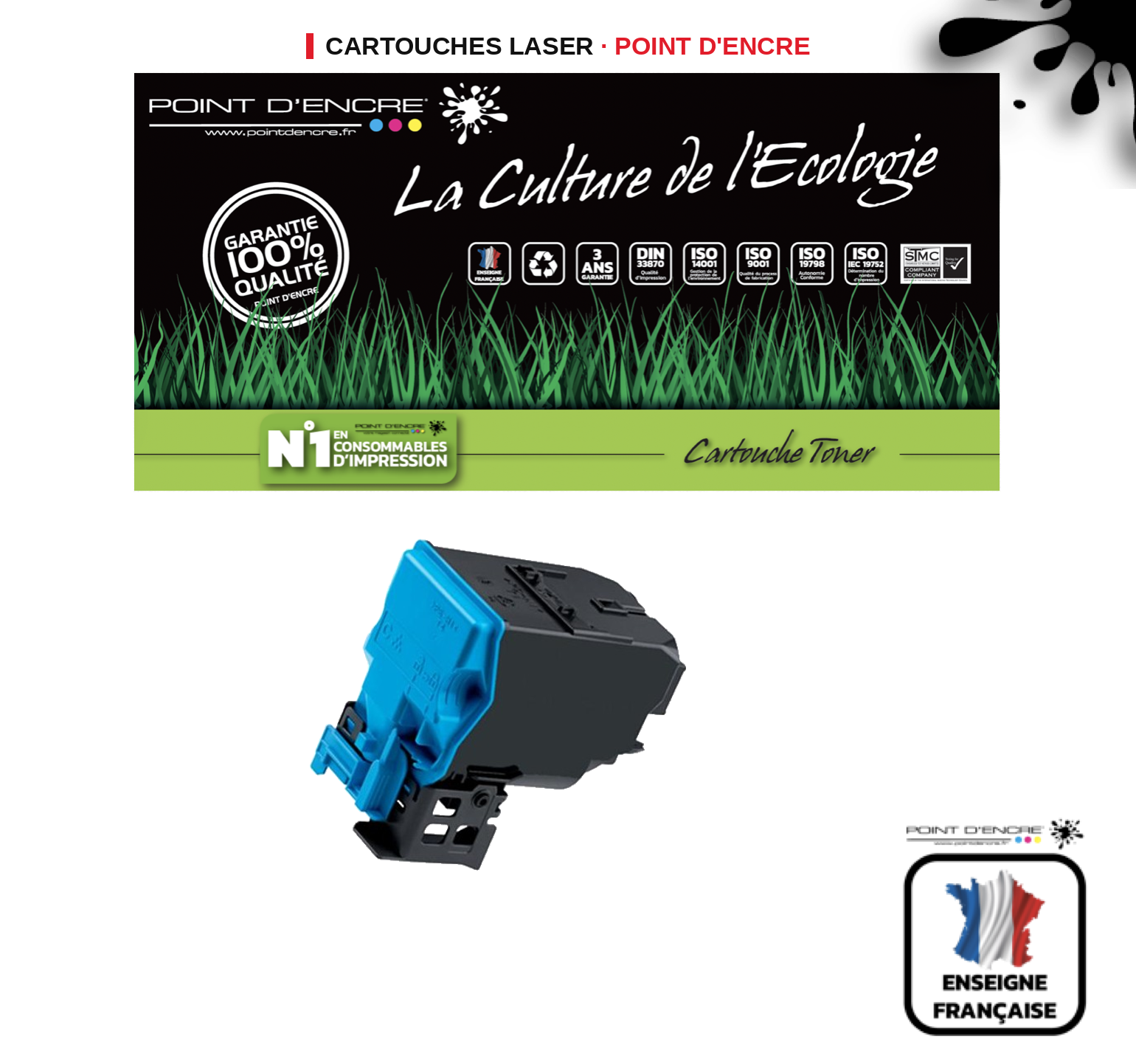 Cartouche laser POINT D'ENCRE Konica Minolta TNP51 — CYAN