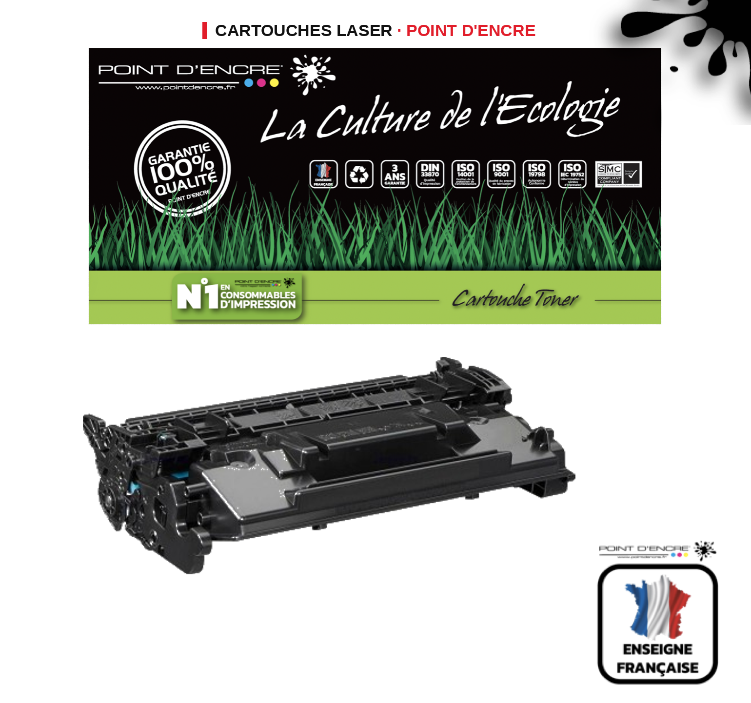 Cartouche laser POINT D'ENCRE Hp 59A — NOIR