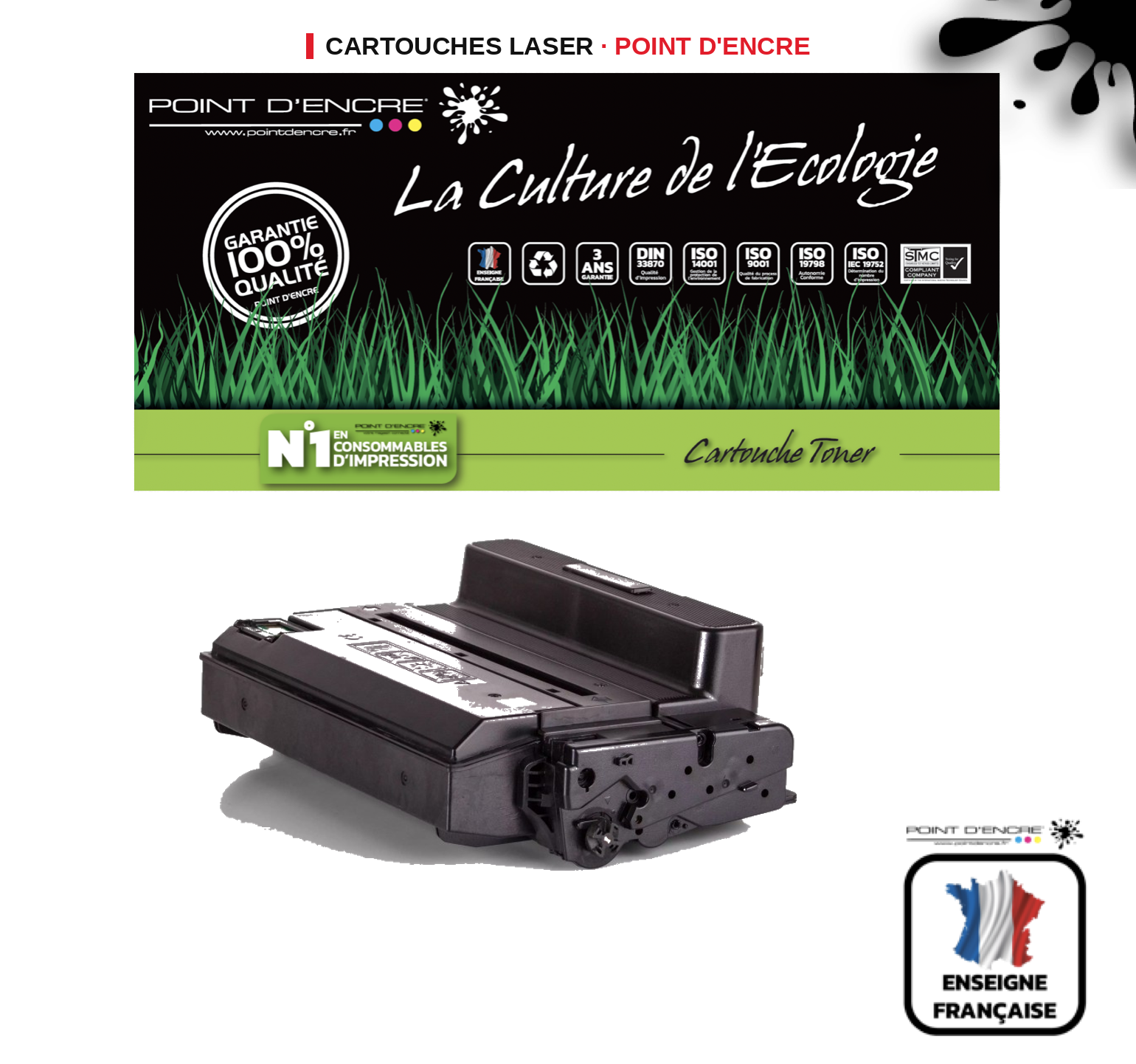 Cartouche laser POINT D'ENCRE Samsung 203L — NOIR