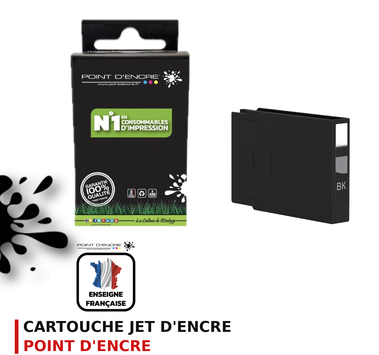 Cartouche d'encre POINT D'ENCRE Epson T13X1 — NOIR