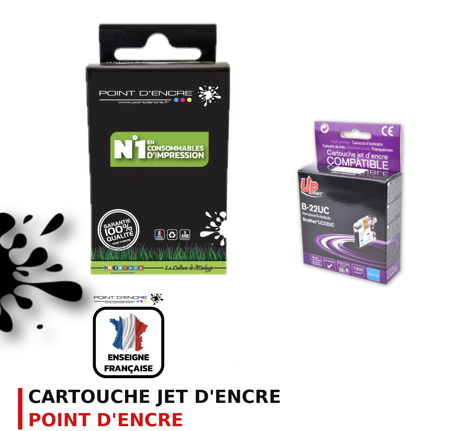 Cartouche d'encre POINT D'ENCRE Brother 22UC — CYAN