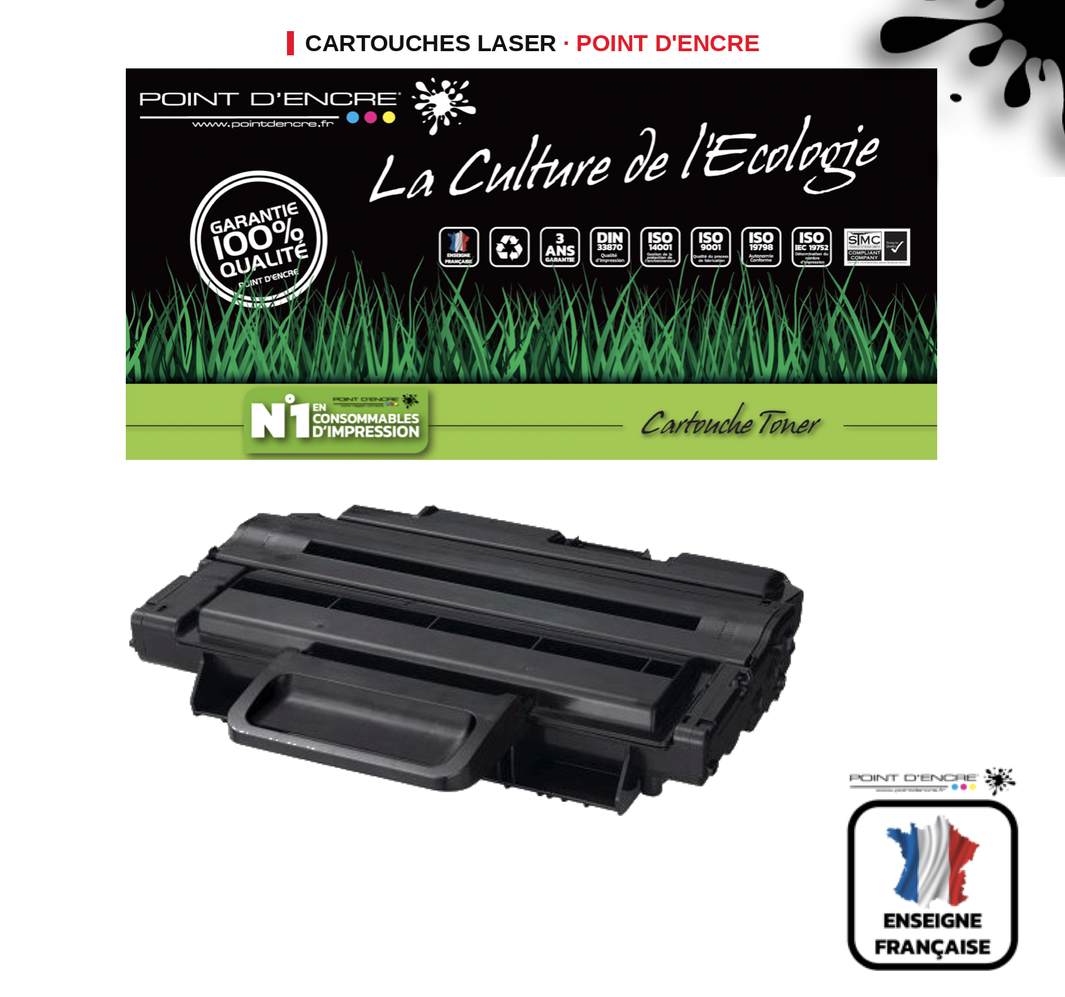 Cartouche laser POINT D'ENCRE Xerox 106R01486 — NOIR