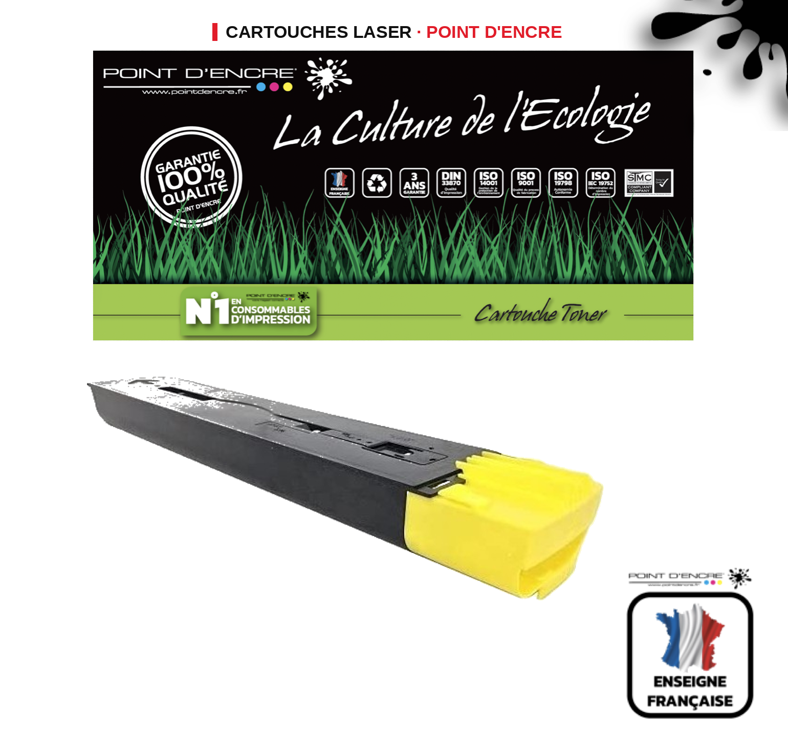 Cartouche laser POINT D'ENCRE Xerox 550 — JAUNE