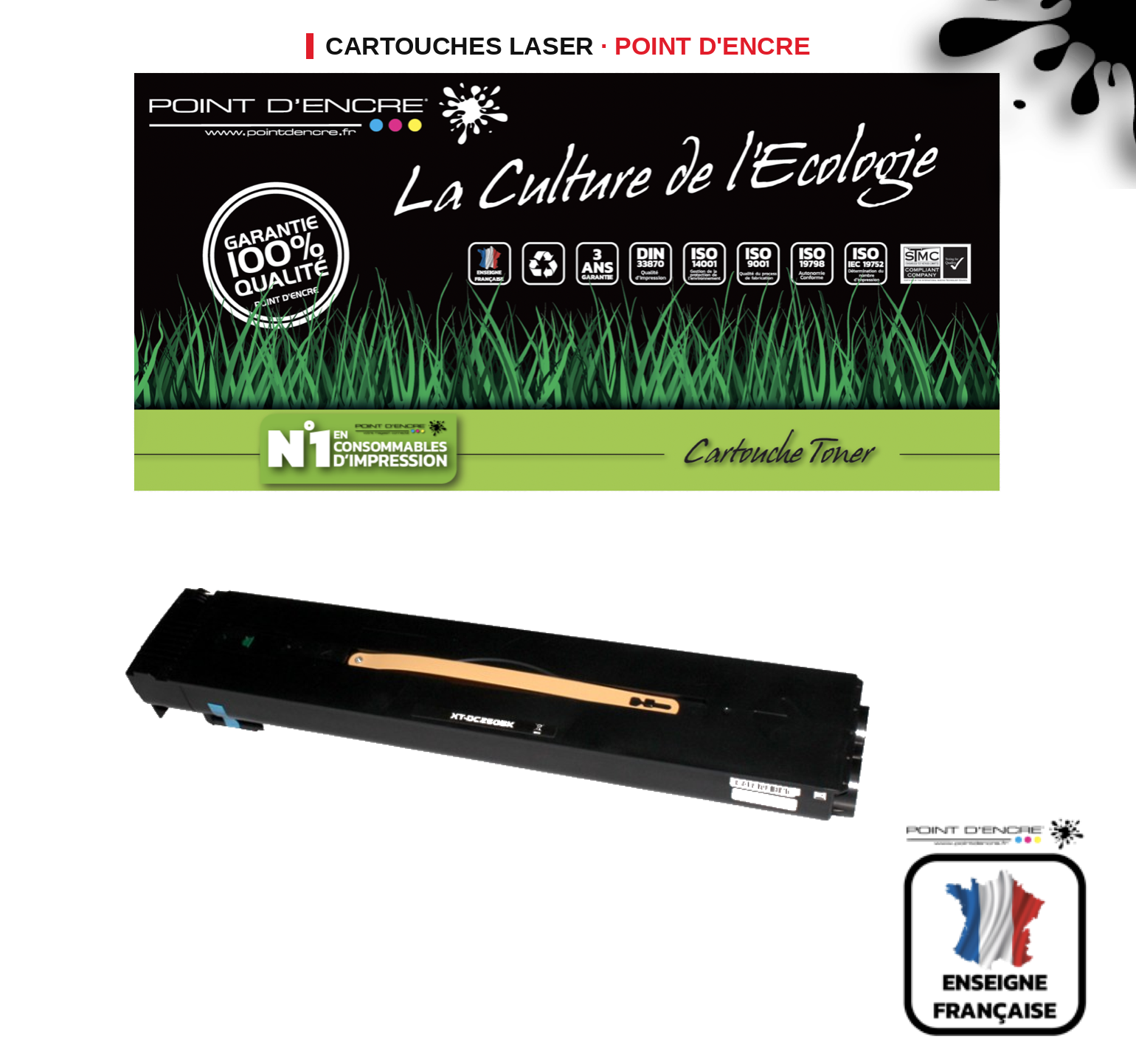 Cartouche laser POINT D'ENCRE Xerox 7655 — NOIR