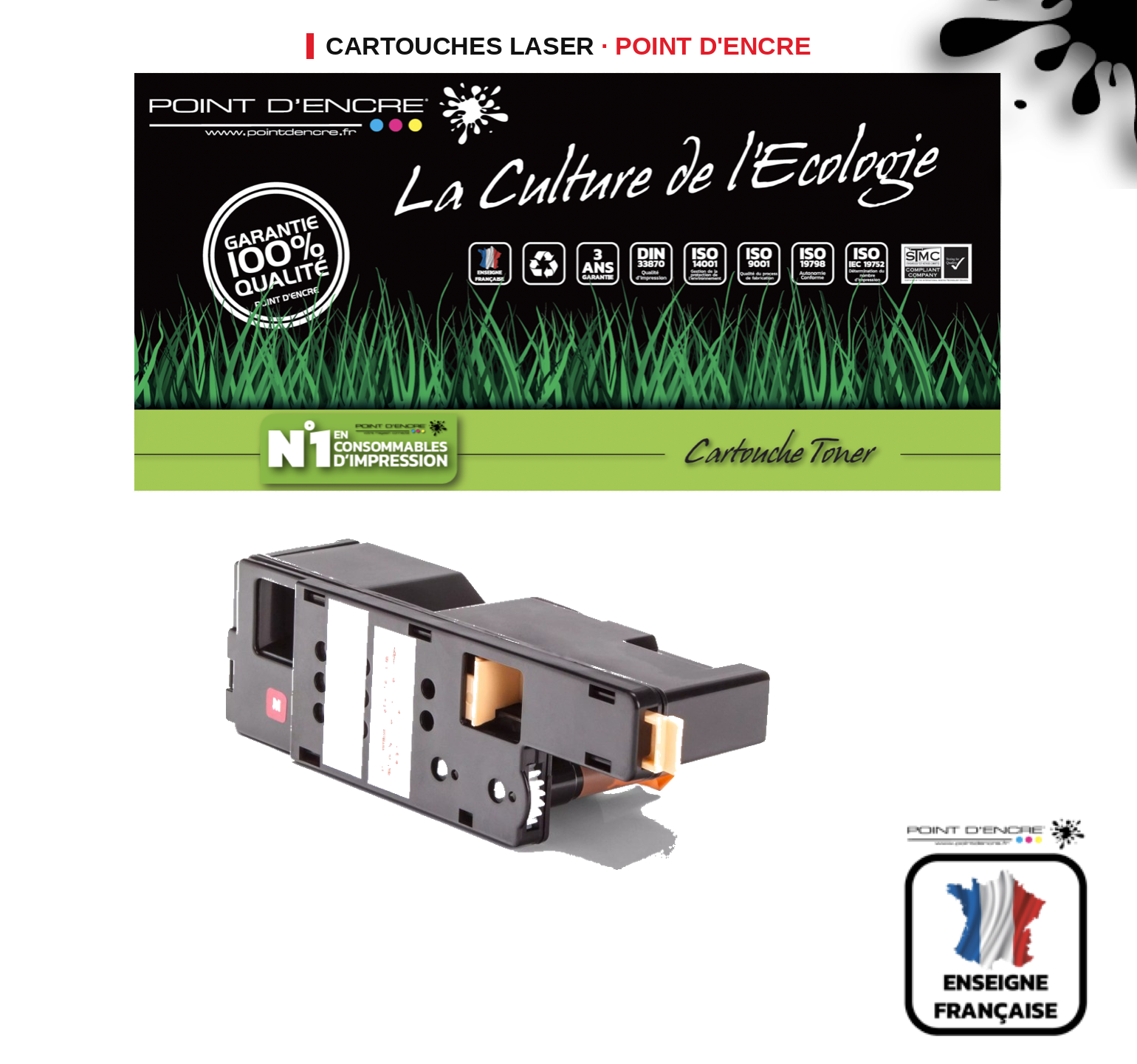 Cartouche laser POINT D'ENCRE Xerox 106R01628 — MAGENTA
