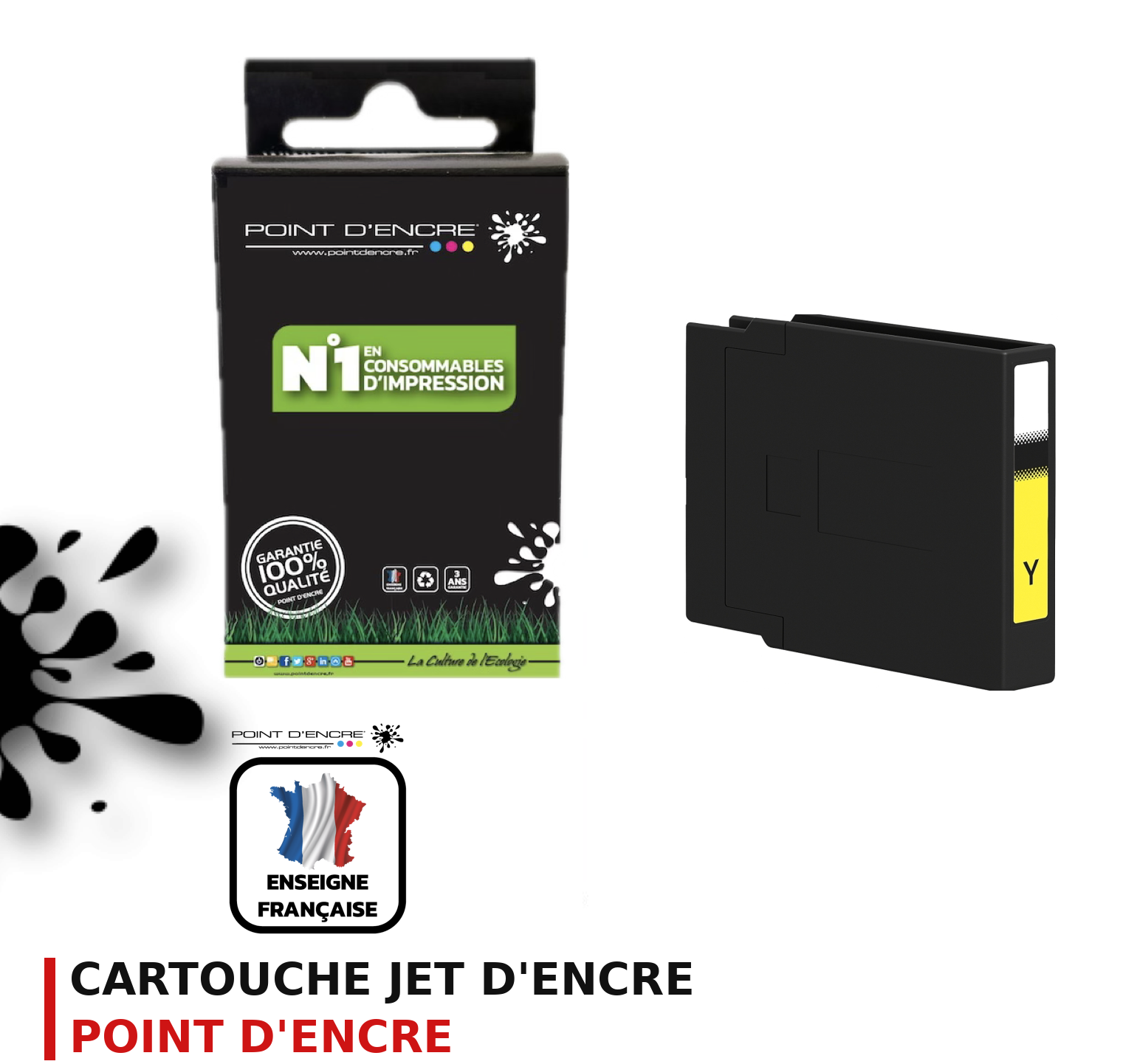 Cartouche d'encre POINT D'ENCRE Epson T13X4 — JAUNE