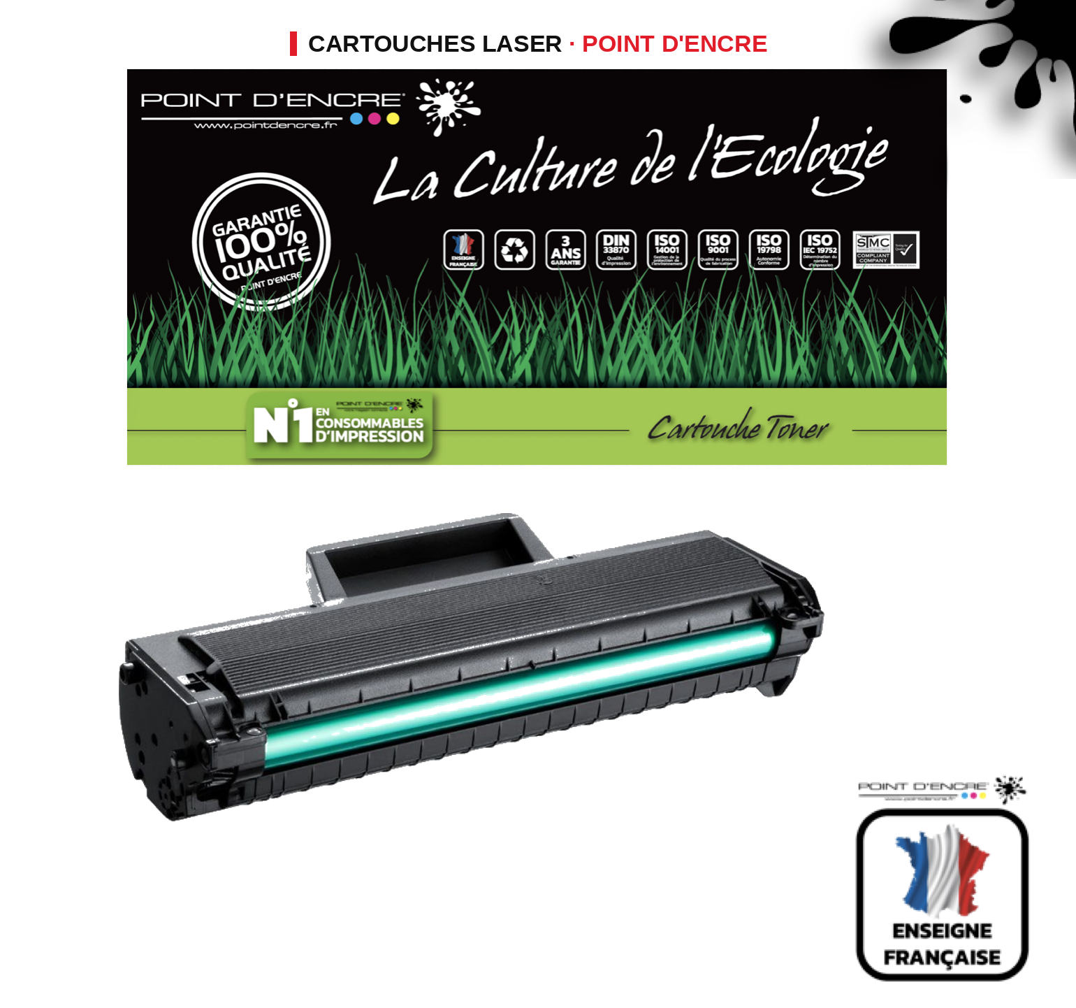 Cartouche laser POINT D'ENCRE Samsung 1042 — NOIR