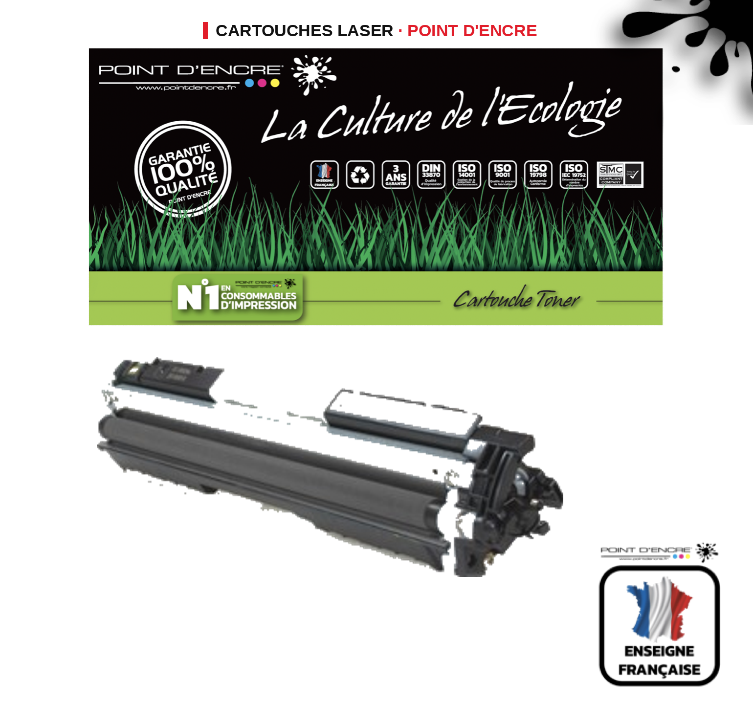 Cartouche laser POINT D'ENCRE Canon 729 — NOIR