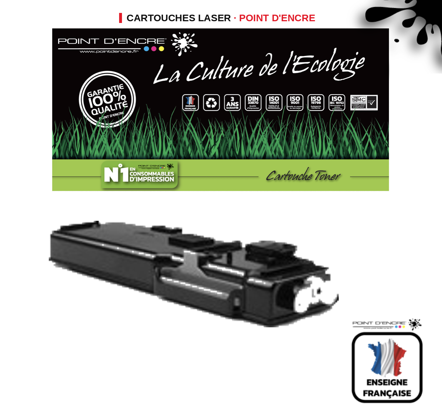 Cartouche laser POINT D'ENCRE Xerox 6600 — NOIR
