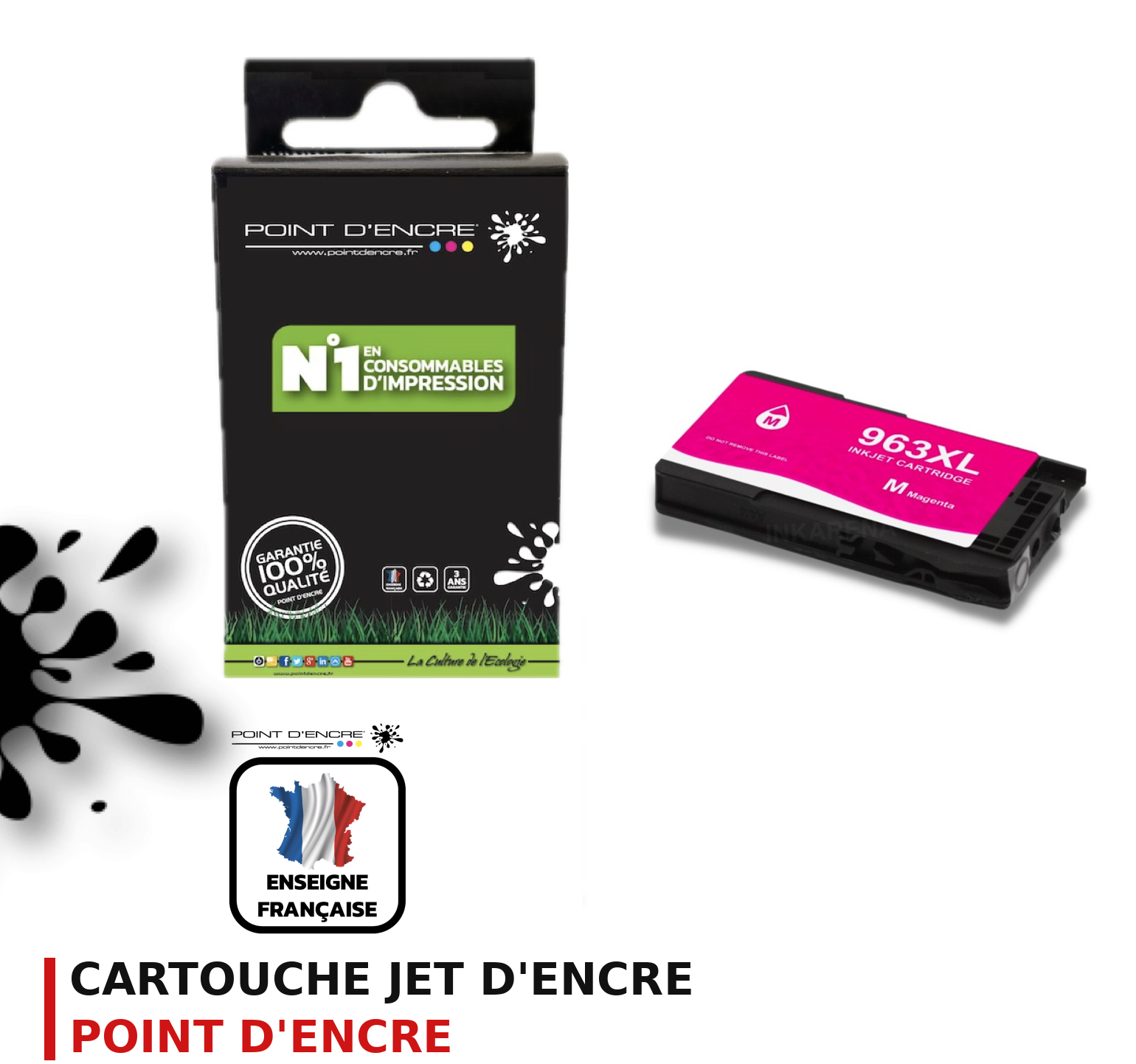 Cartouche d'encre POINT D'ENCRE Hp 963XLM — MAGENTA