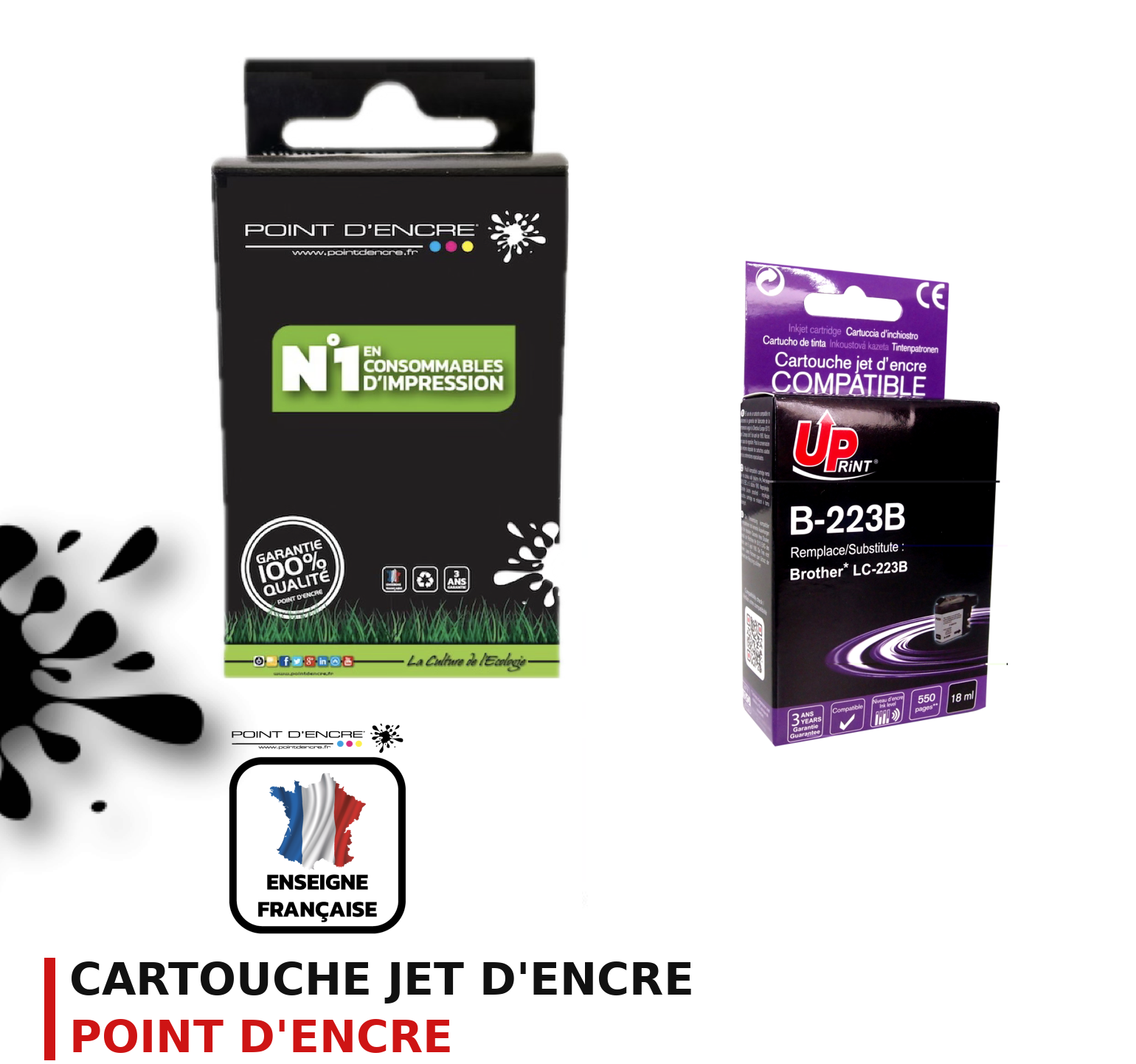 Cartouche d'encre POINT D'ENCRE Brother 223BK — NOIR
