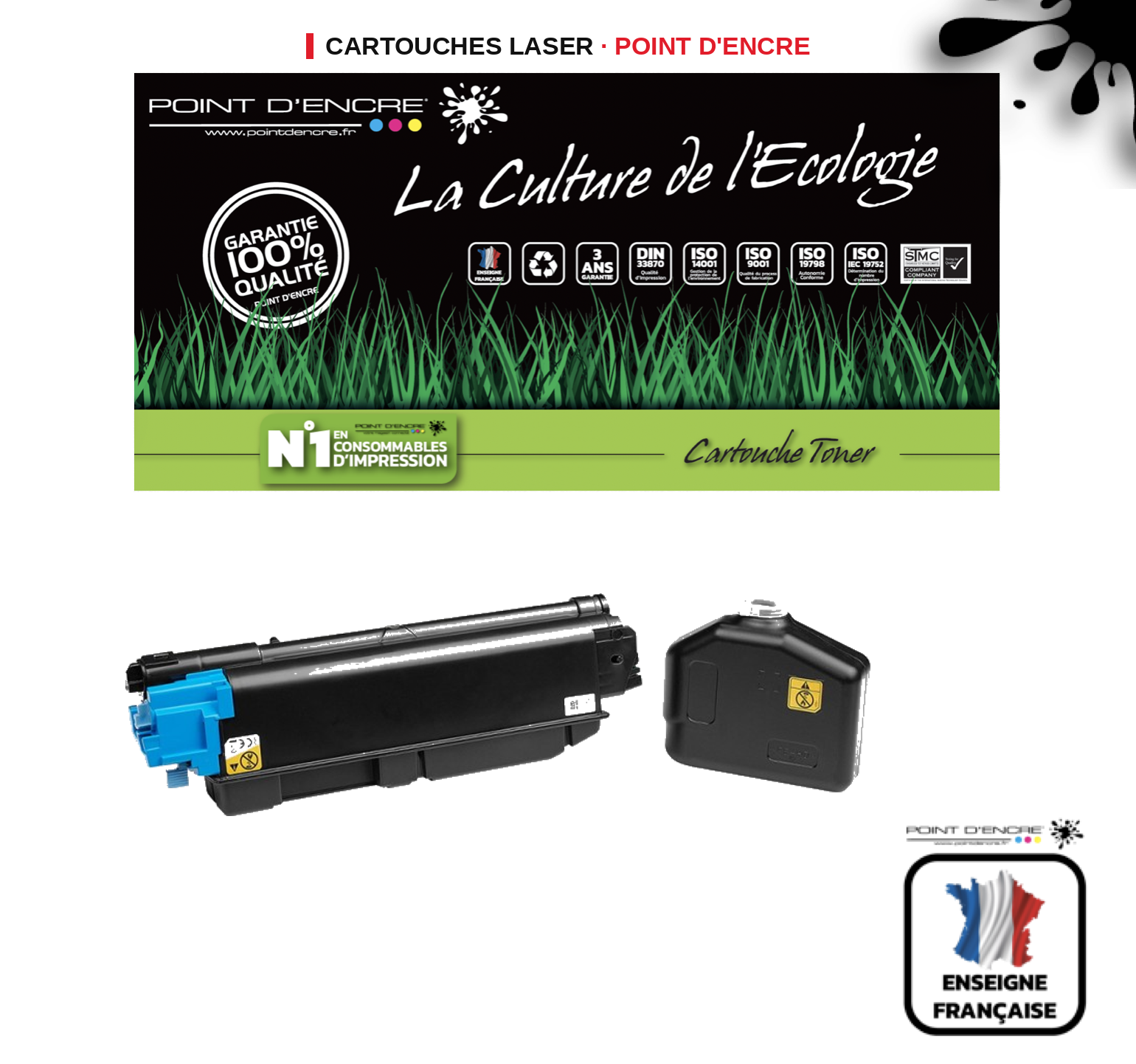 Cartouche laser POINT D'ENCRE  TK5270C — CYAN