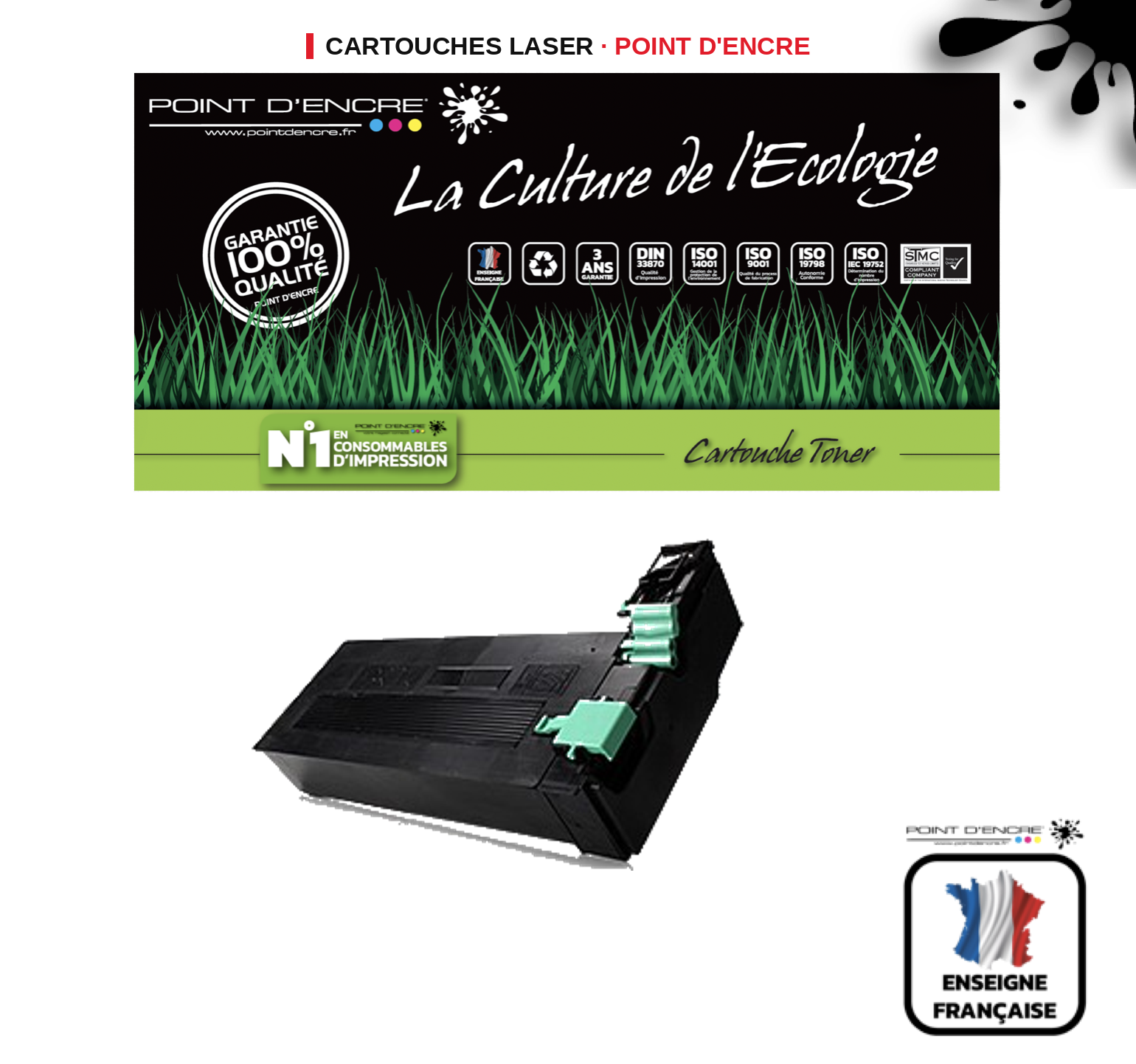 Cartouche laser POINT D'ENCRE Samsung SCX6555N — NOIR