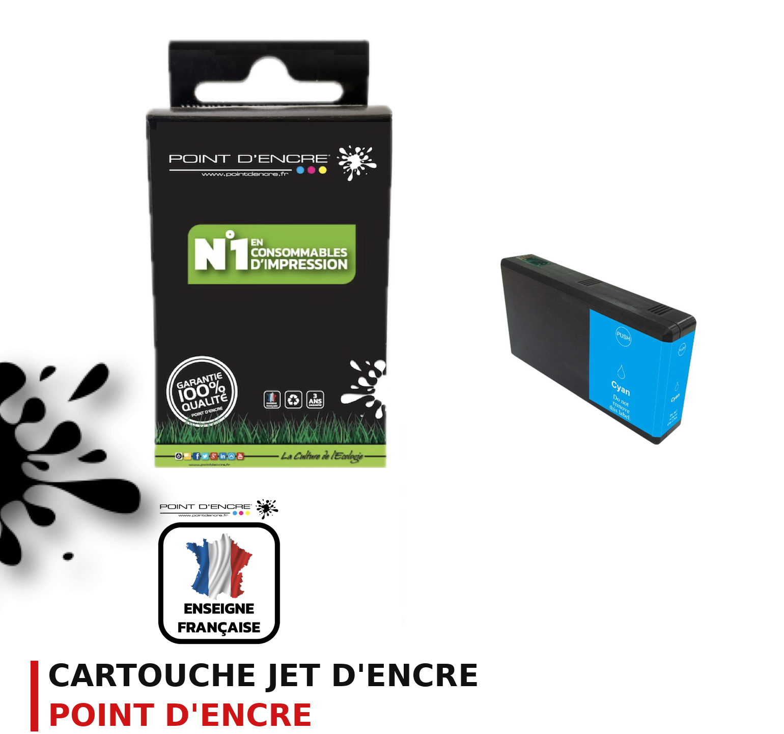 Cartouche d'encre POINT D'ENCRE Epson T7552 — CYAN