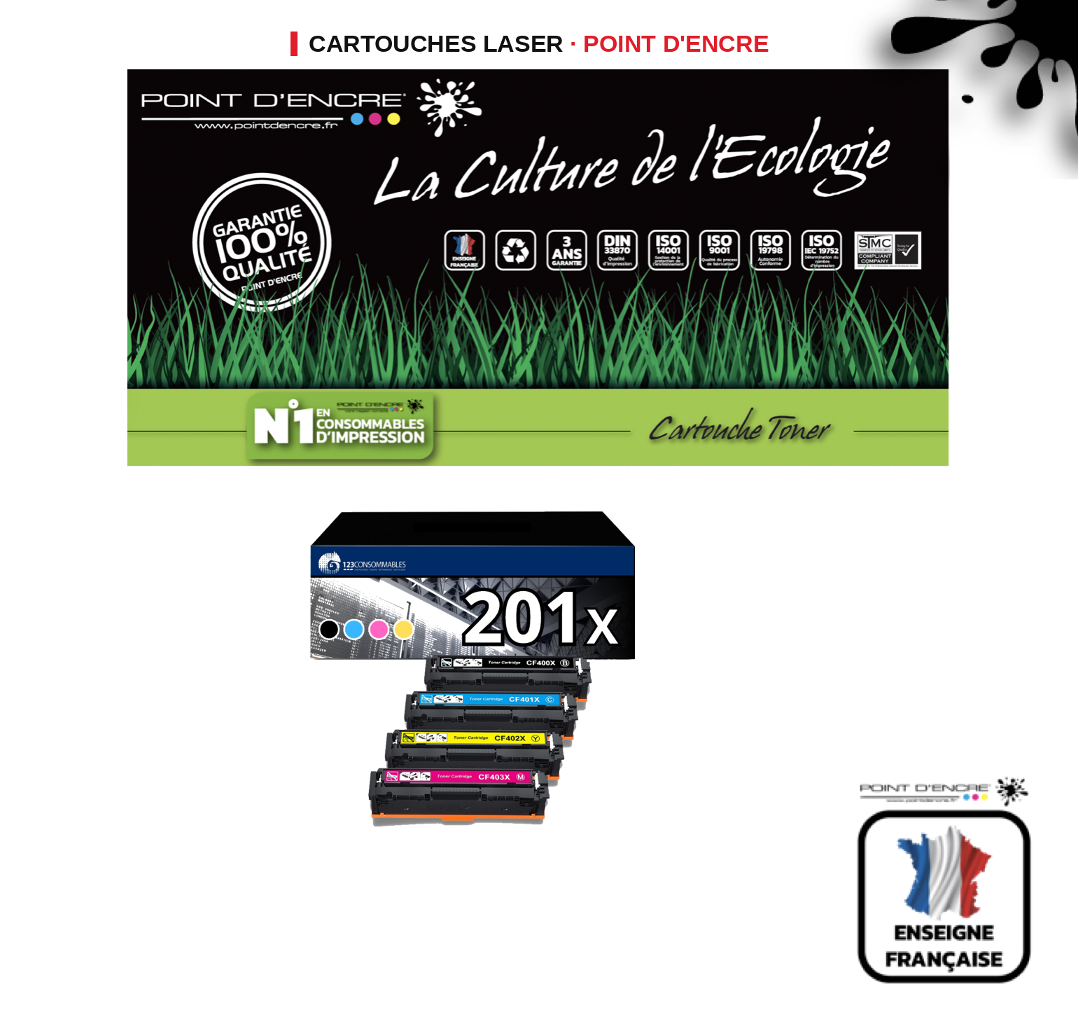 Cartouche laser POINT D'ENCRE Hp 201XL — PACK