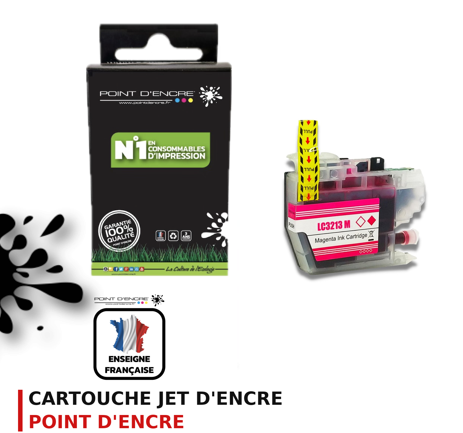 Cartouche d'encre POINT D'ENCRE Brother 3213 — MAGENTA