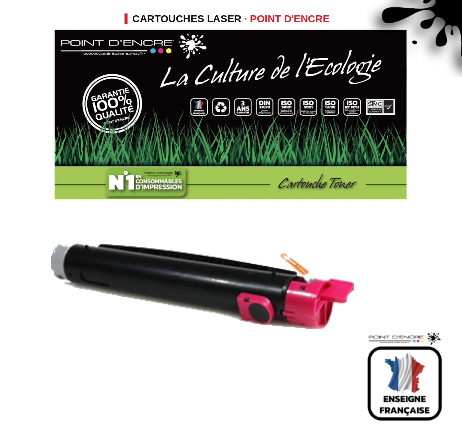 Cartouche laser POINT D'ENCRE Xerox 6250 — MAGENTA