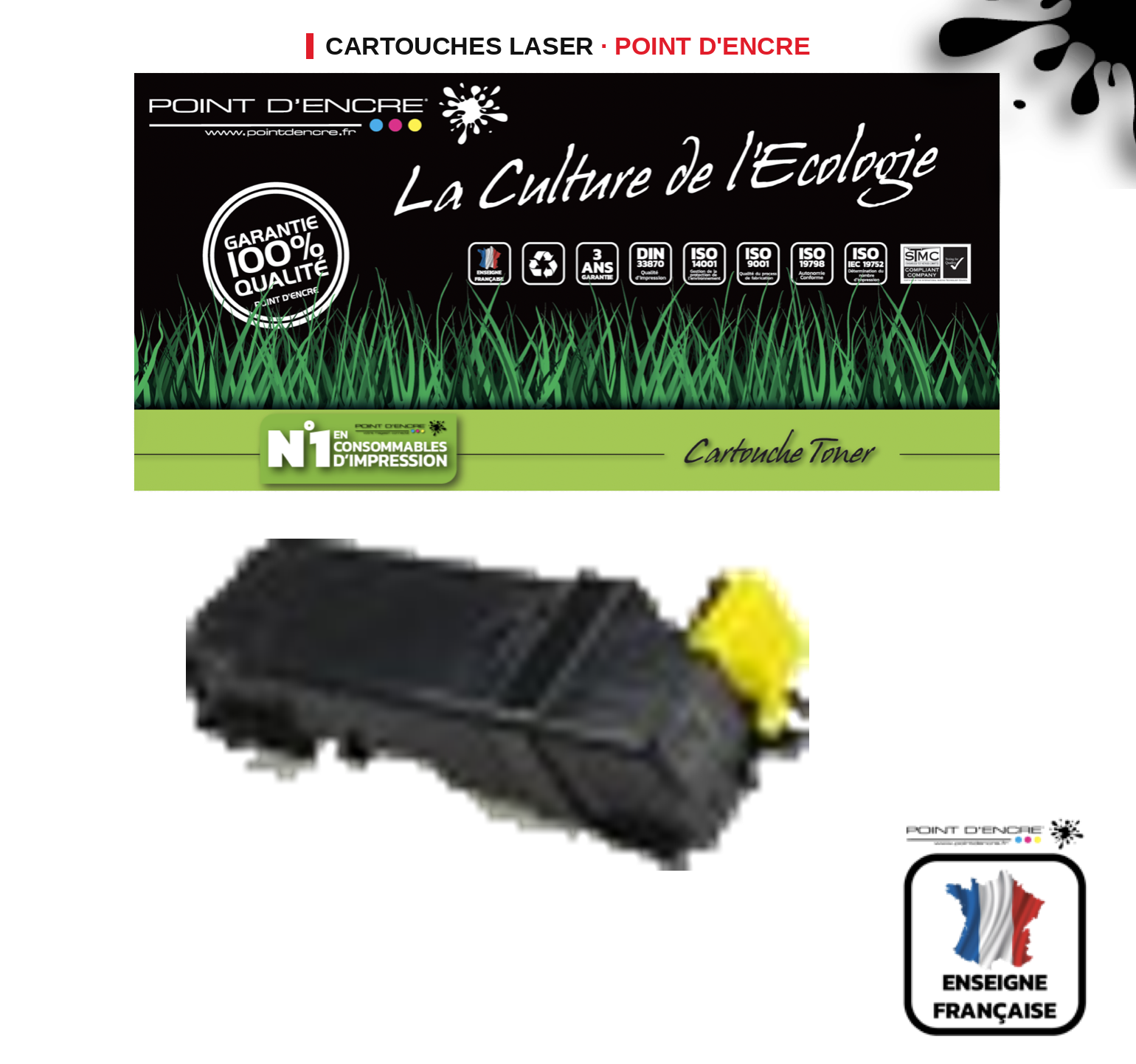 Cartouche laser POINT D'ENCRE Xerox 106R01454 — JAUNE