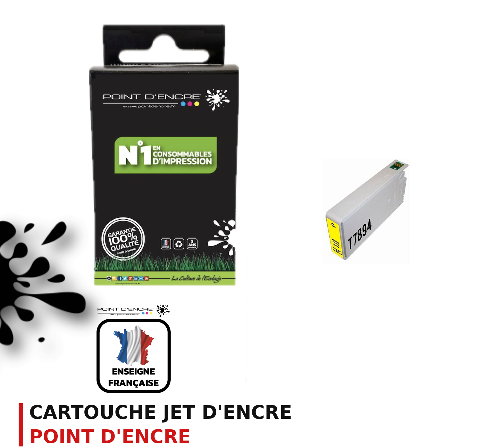 Cartouche d'encre POINT D'ENCRE Epson T789Y — JAUNE