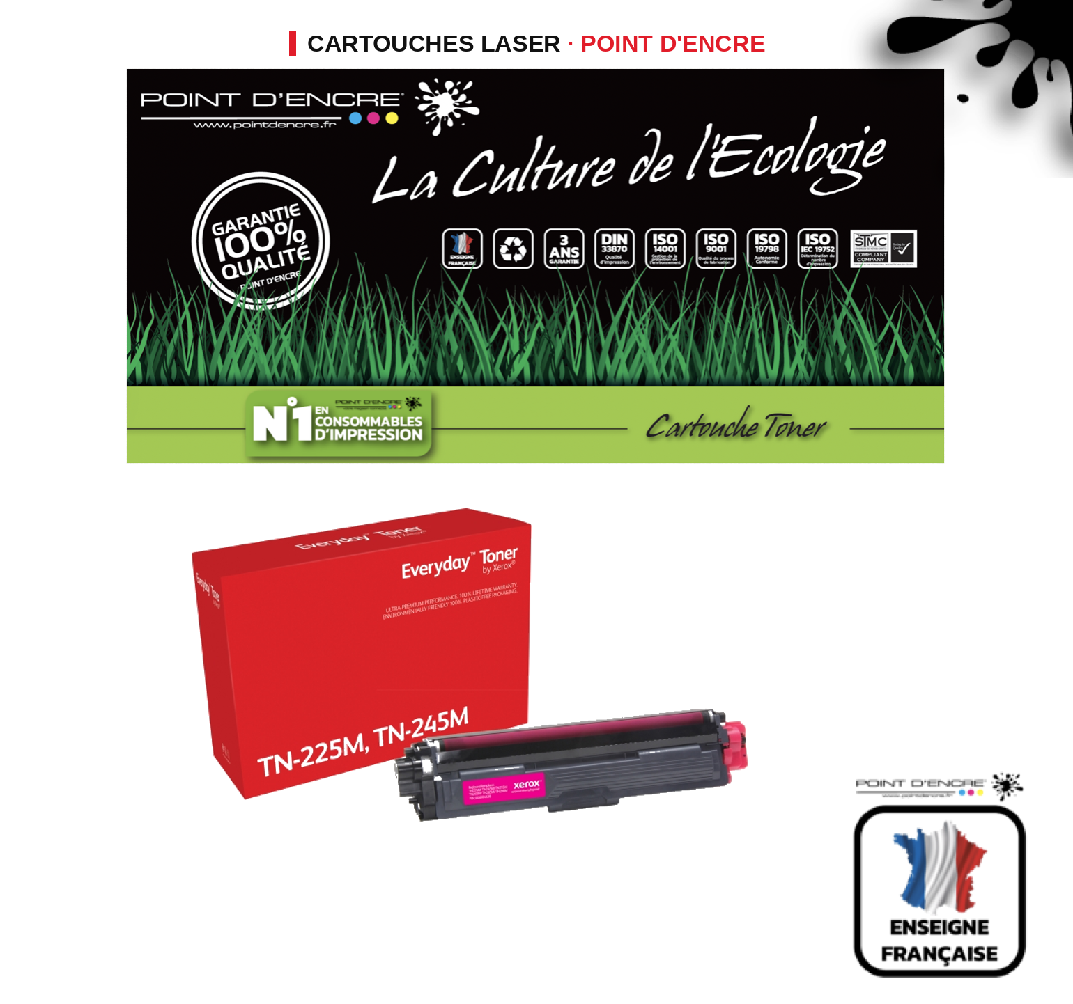 Cartouche laser POINT D'ENCRE Brother TN245 — MAGENTA