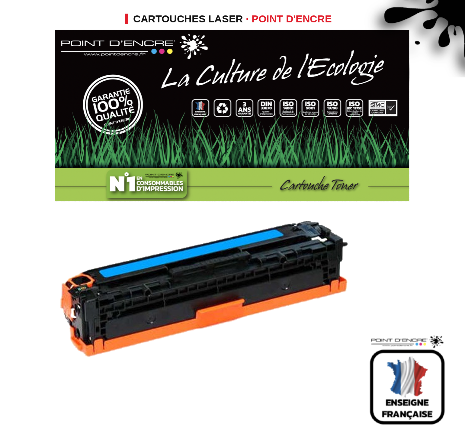 Cartouche laser POINT D'ENCRE Canon 055H — CYAN