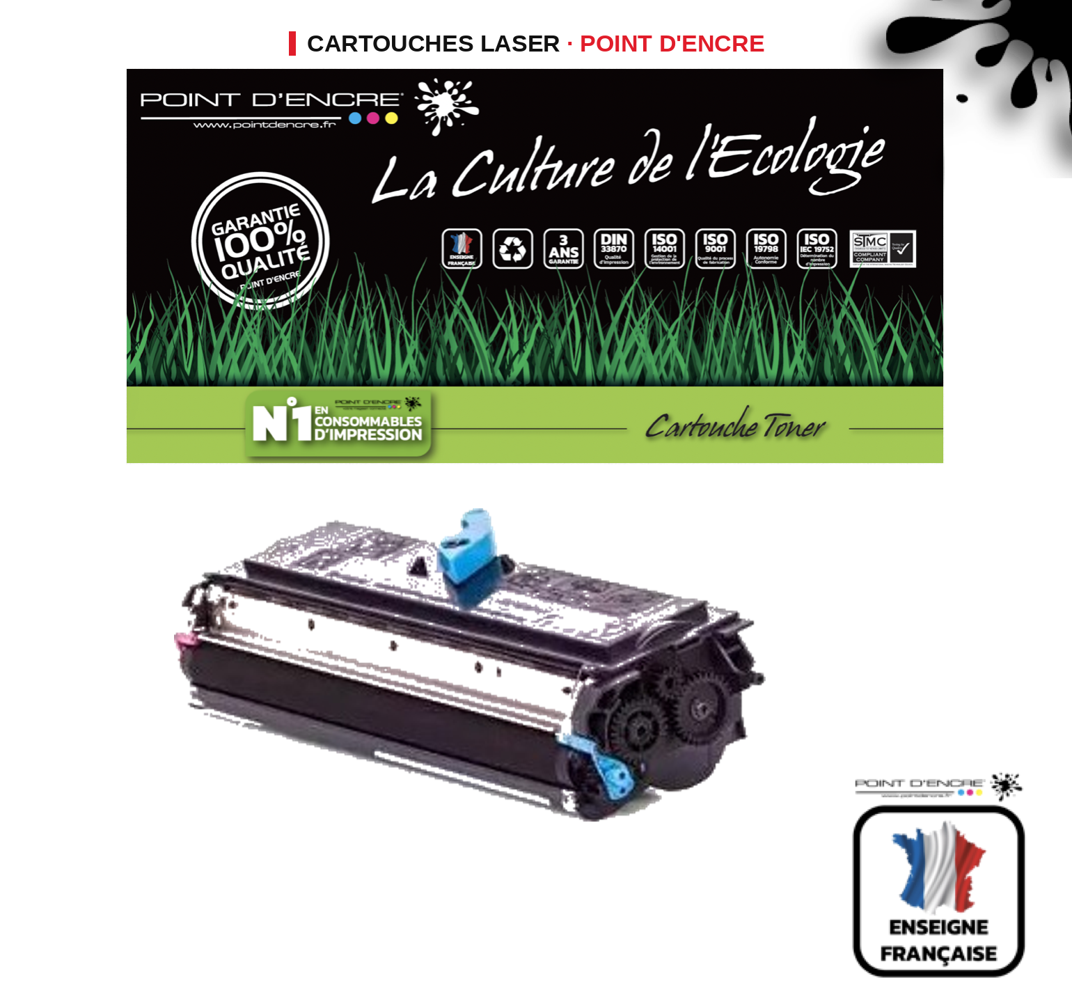 Cartouche laser POINT D'ENCRE Epson S050166 — NOIR