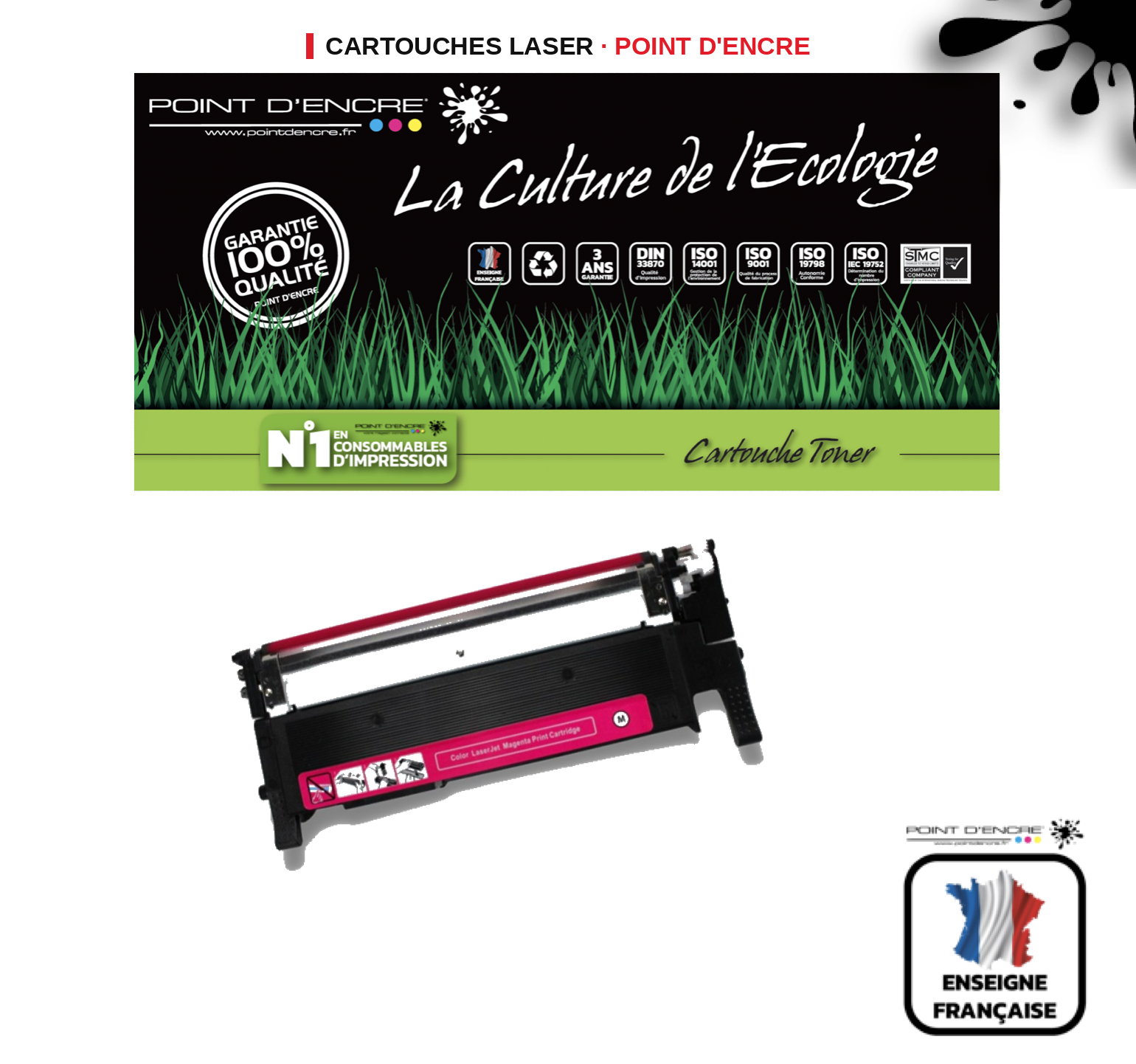 Cartouche laser POINT D'ENCRE Samsung M406S — MAGENTA