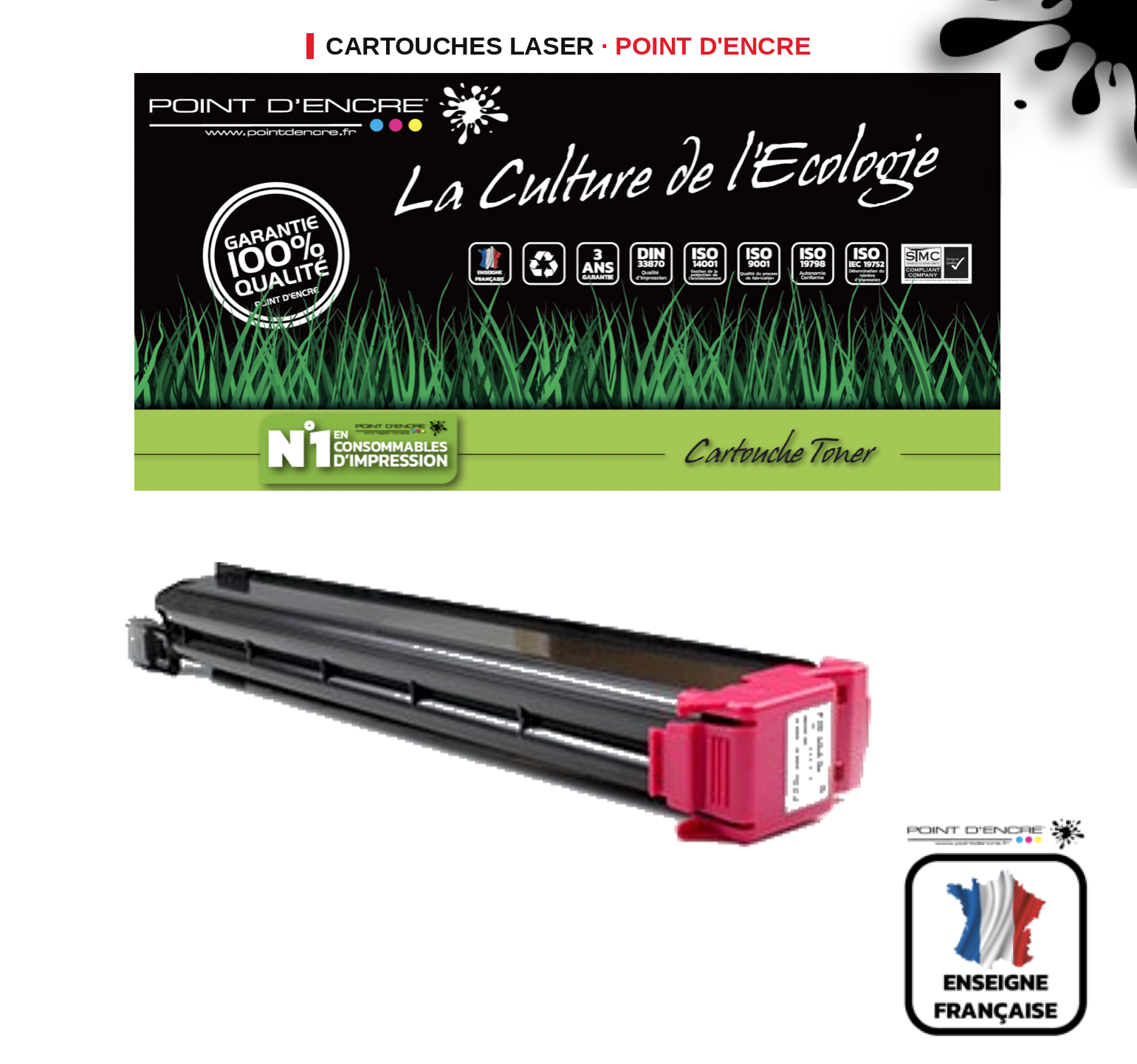 Cartouche laser POINT D'ENCRE Konica Minolta C203 — MAGENTA