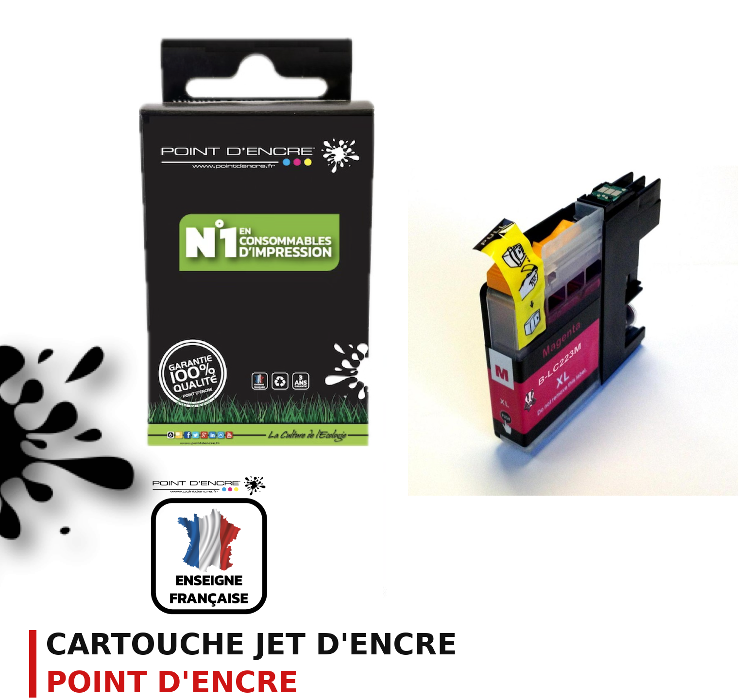 Cartouche d'encre POINT D'ENCRE Brother LC223M — MAGENTA