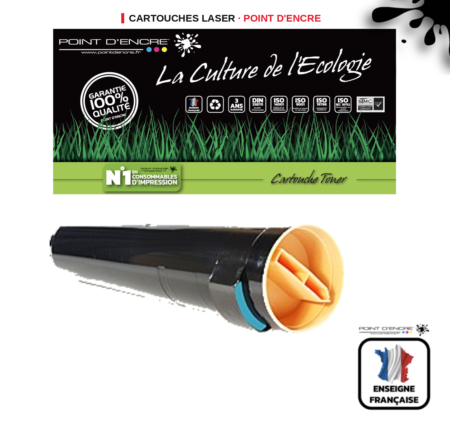 Cartouche laser POINT D'ENCRE Xerox 7750 — CYAN