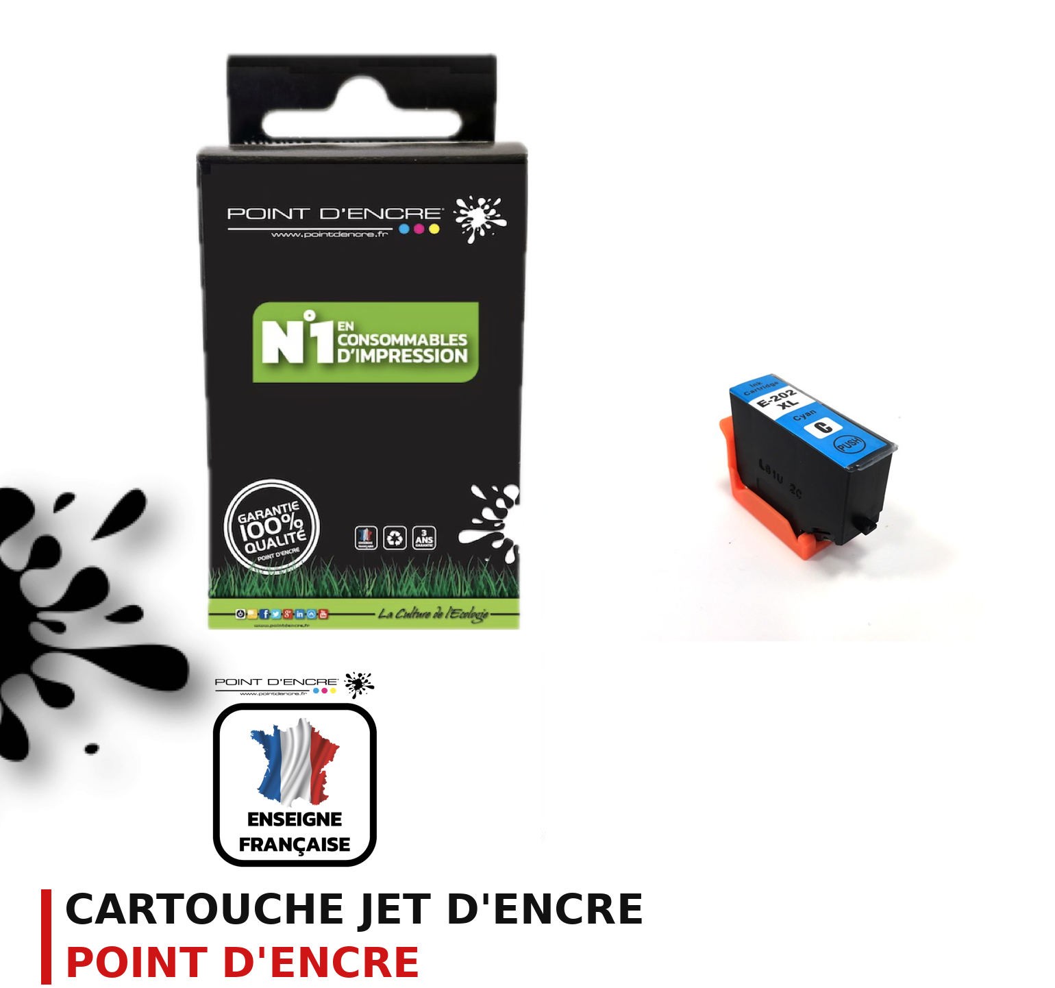Cartouche d'encre POINT D'ENCRE Epson 202 — CYAN