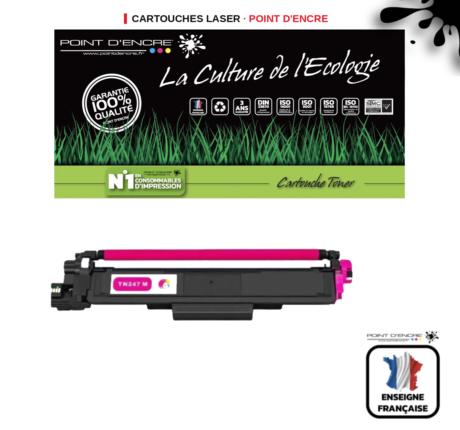 Cartouche laser POINT D'ENCRE Brother 247 — MAGENTA