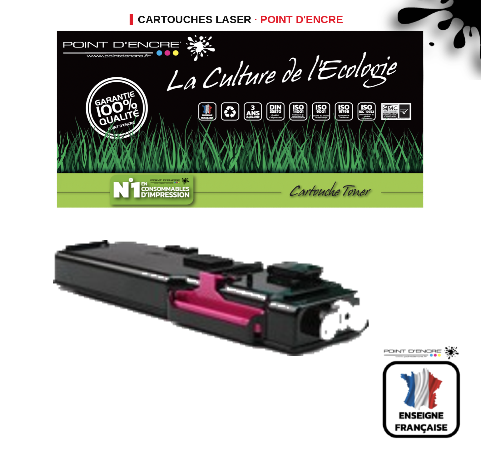 Cartouche laser POINT D'ENCRE Xerox 6600 — MAGENTA