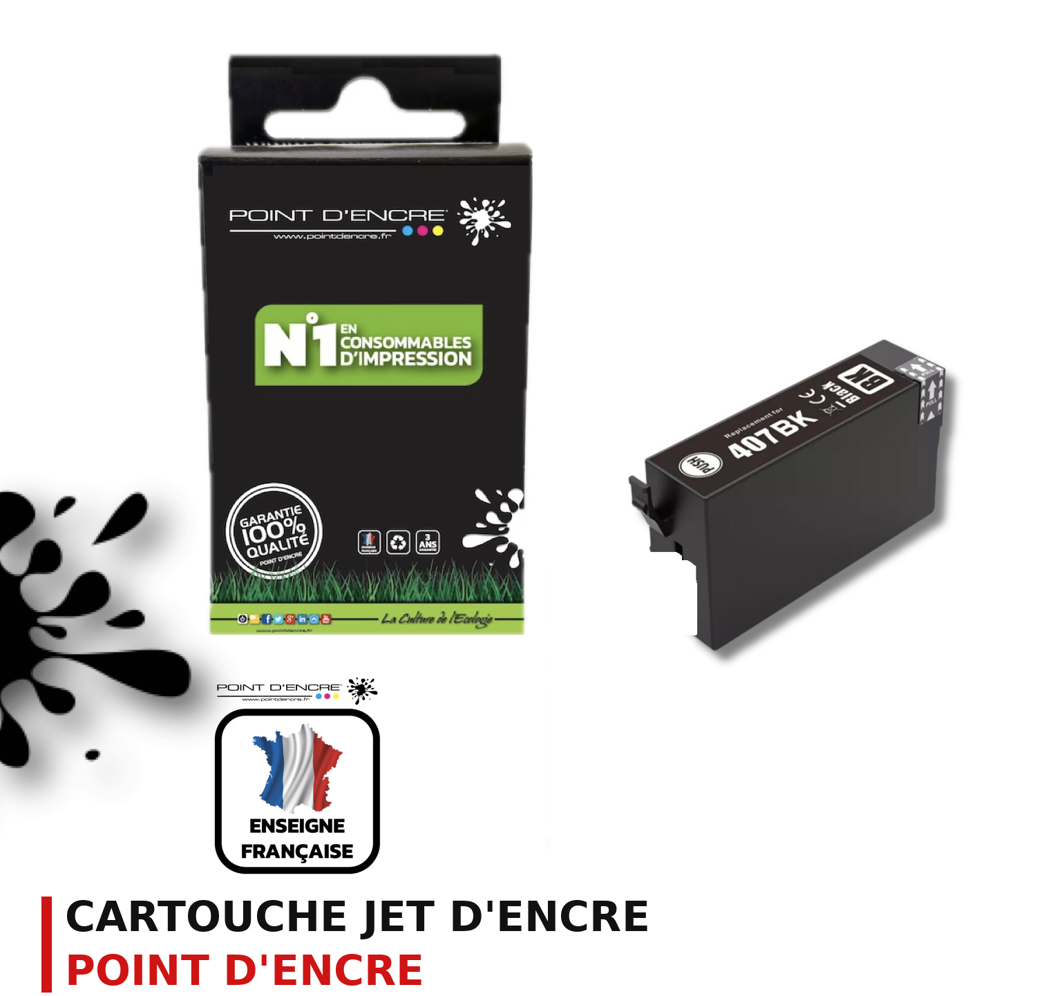 Cartouche d'encre POINT D'ENCRE Epson 407 — NOIR