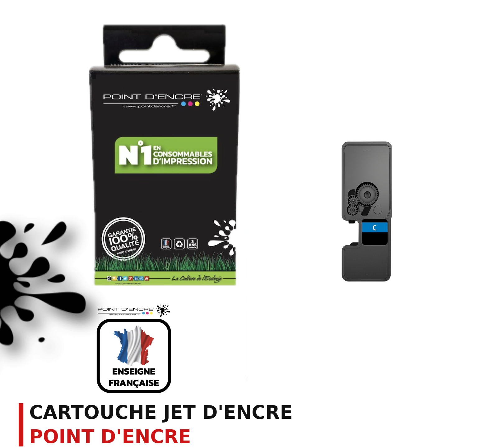 Cartouche d'encre POINT D'ENCRE Kyocera TK5490 — CYAN