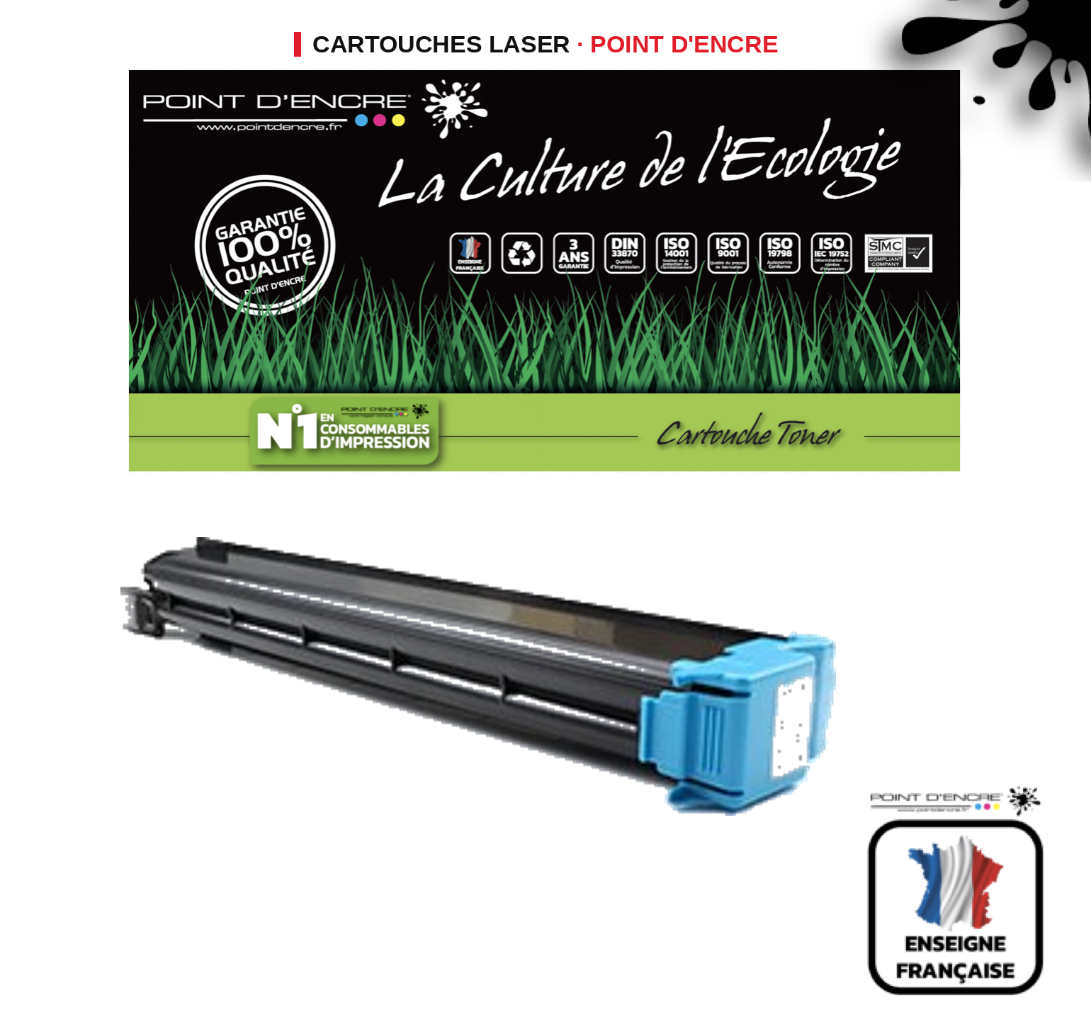 Cartouche laser POINT D'ENCRE Konica Minolta C203 — CYAN