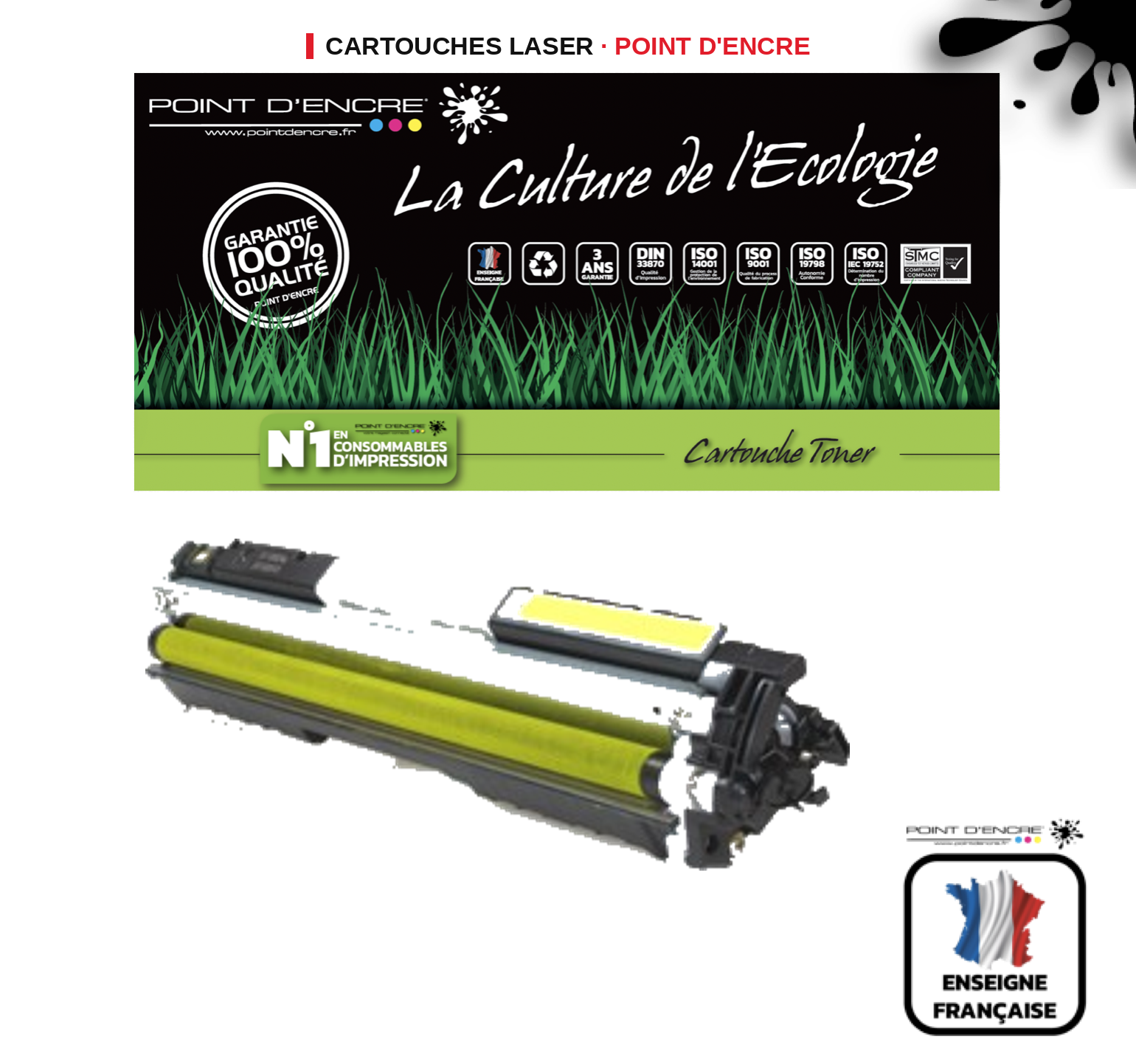 Cartouche laser POINT D'ENCRE Canon 729 — JAUNE