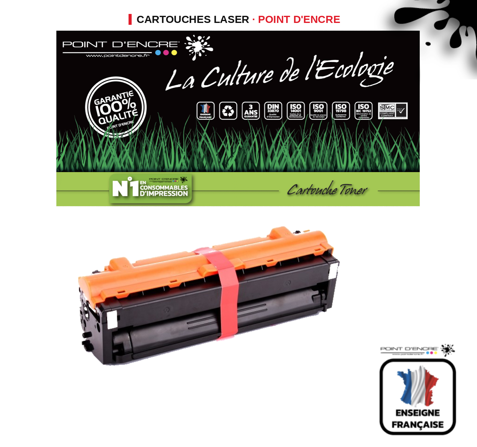 Cartouche laser POINT D'ENCRE Samsung C505L — CYAN