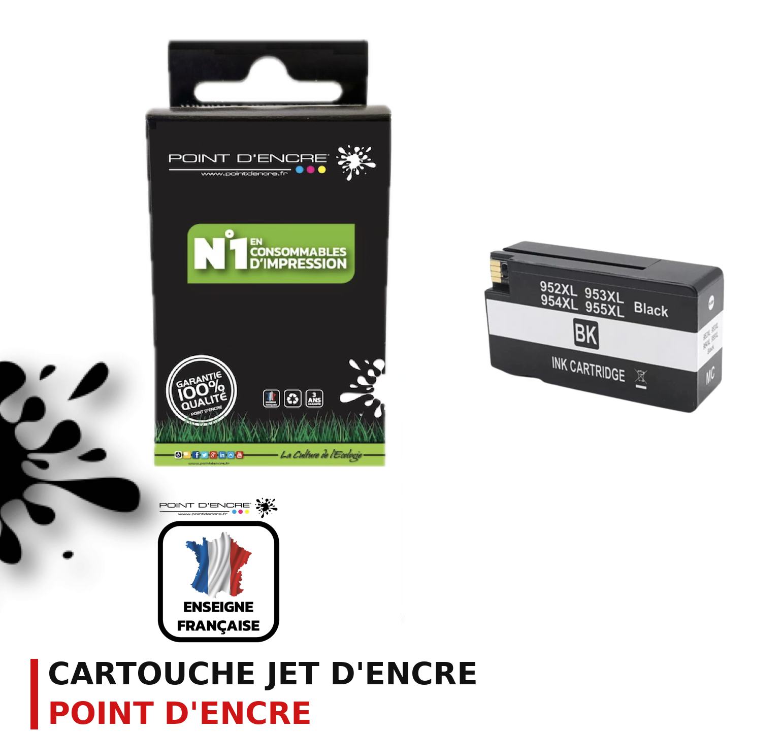 Cartouche d'encre POINT D'ENCRE Hp 953 — NOIR