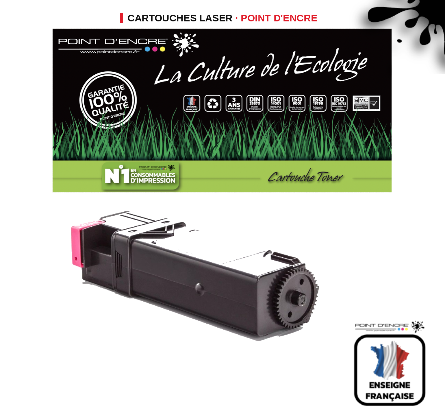 Cartouche laser POINT D'ENCRE Xerox 6500 — MAGENTA