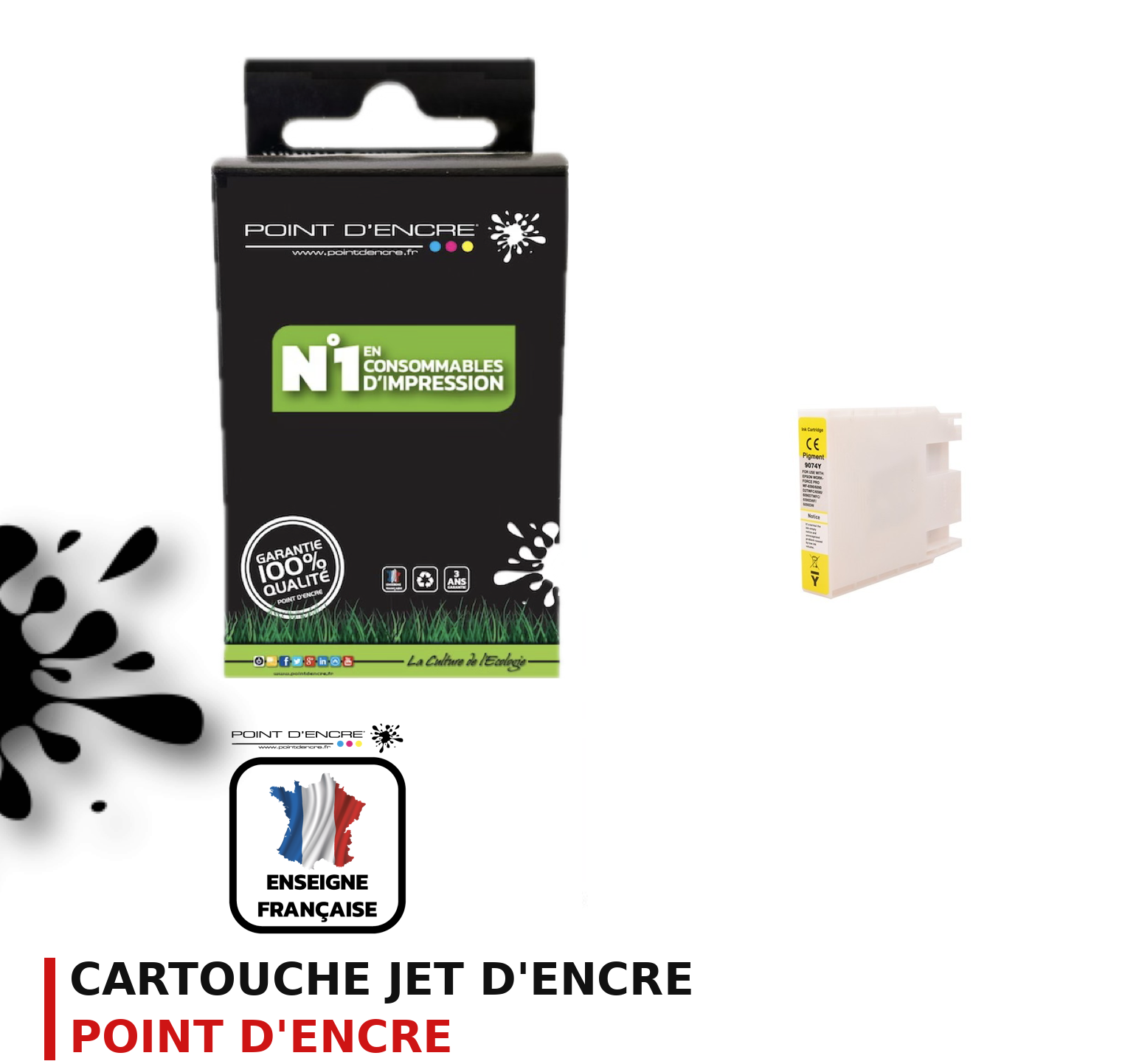 Cartouche d'encre POINT D'ENCRE Epson T9074 — JAUNE