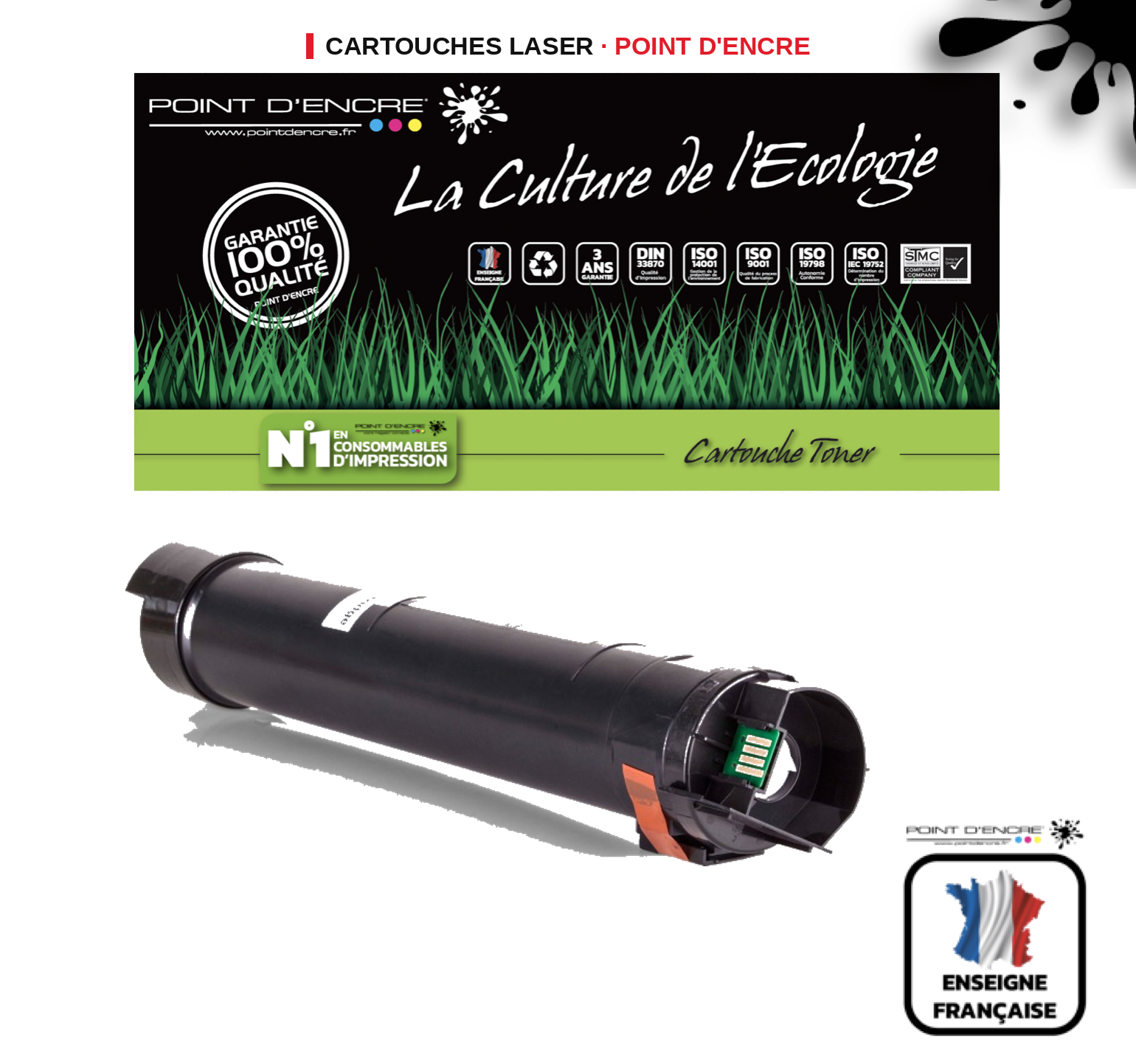 Cartouche laser POINT D'ENCRE Xerox 7800 — NOIR