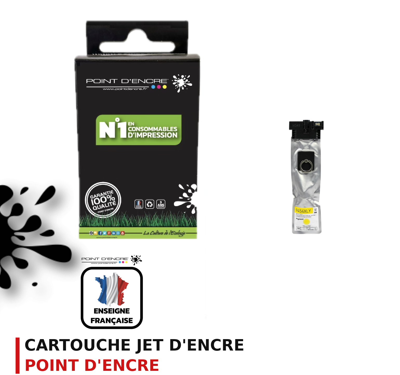 Cartouche d'encre POINT D'ENCRE Epson T9454 — JAUNE