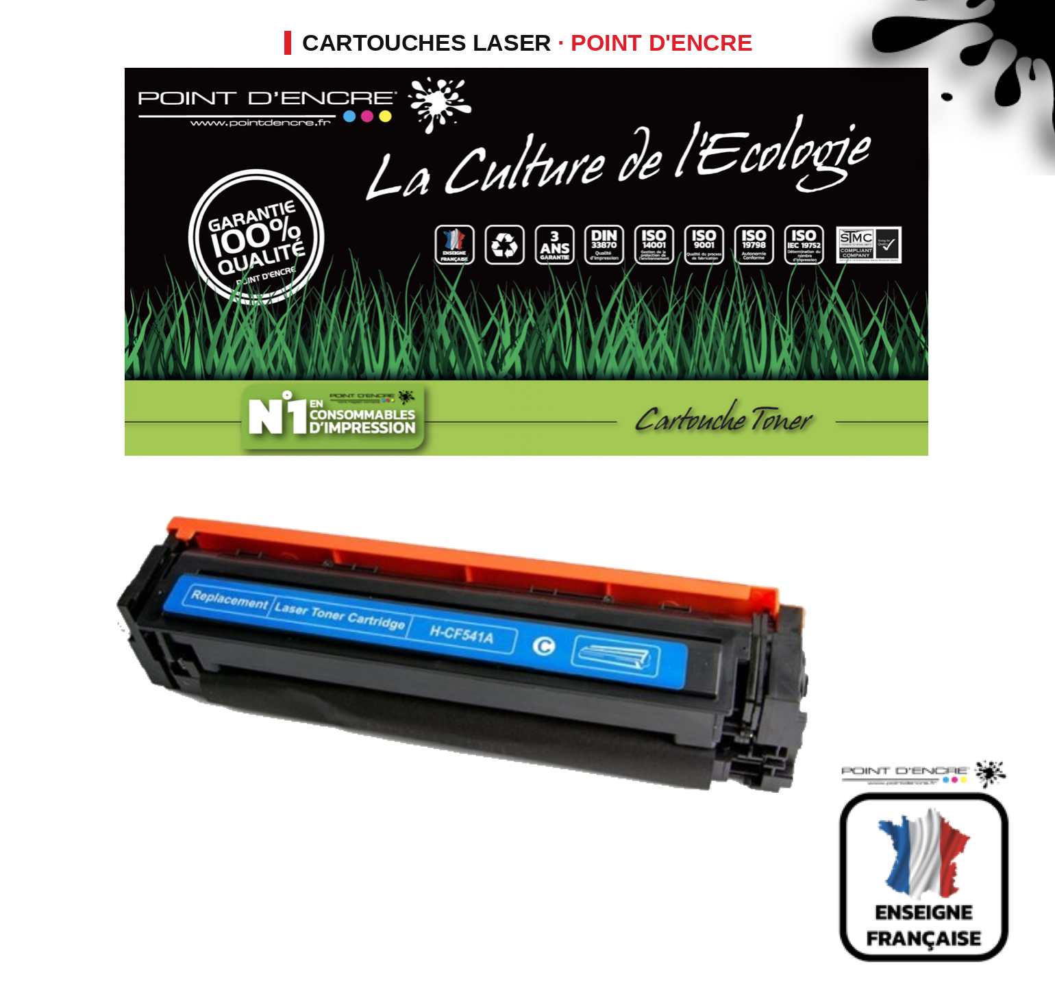 Cartouche laser POINT D'ENCRE Hp 203X — CYAN