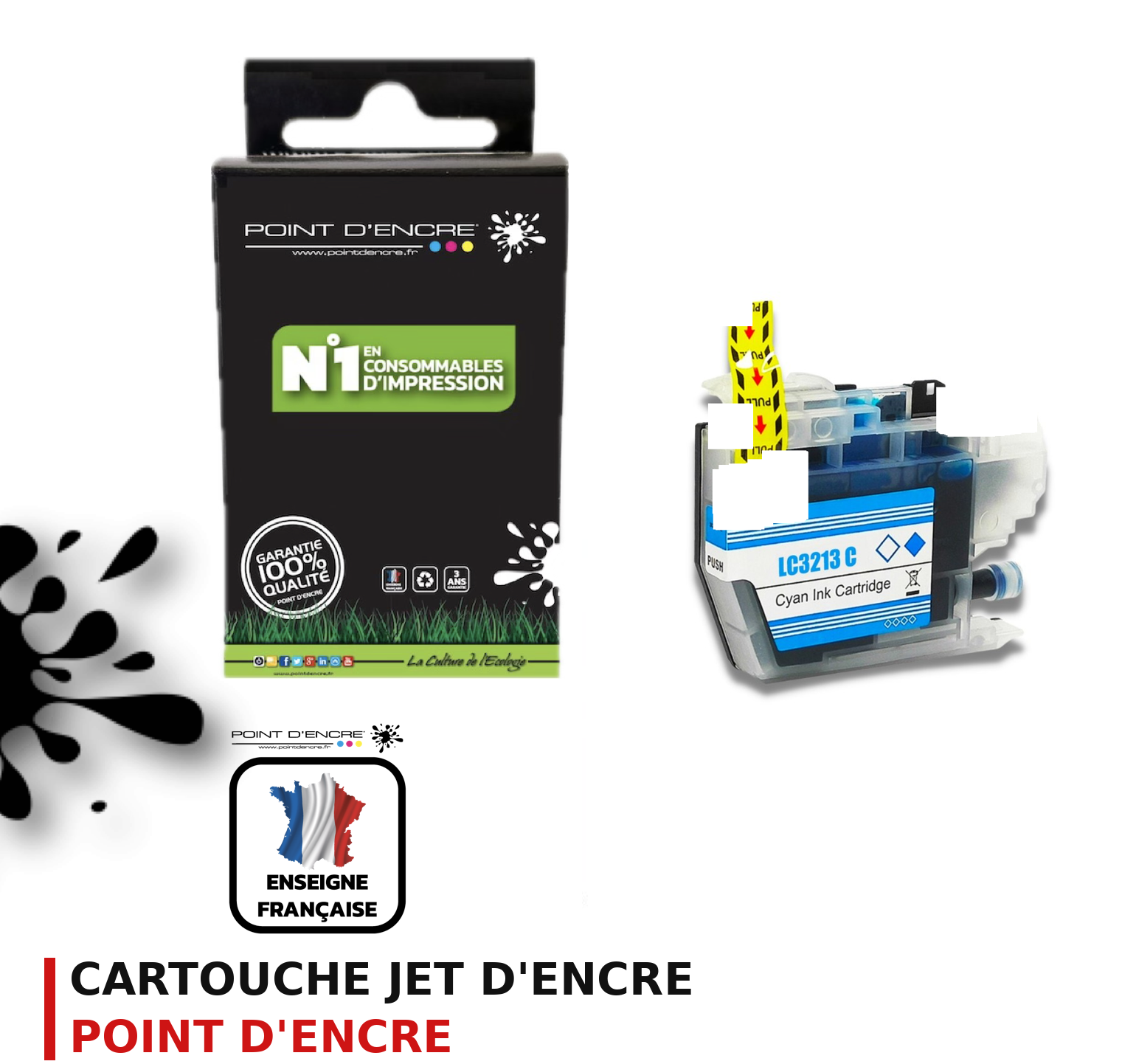 Cartouche d'encre POINT D'ENCRE Brother 3213 — CYAN