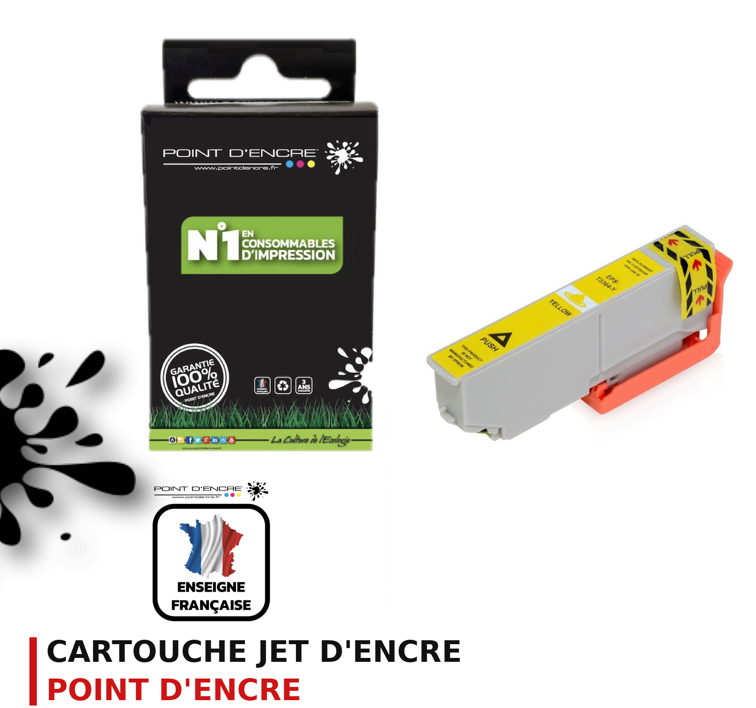 Cartouche d'encre POINT D'ENCRE Epson T33XL — JAUNE