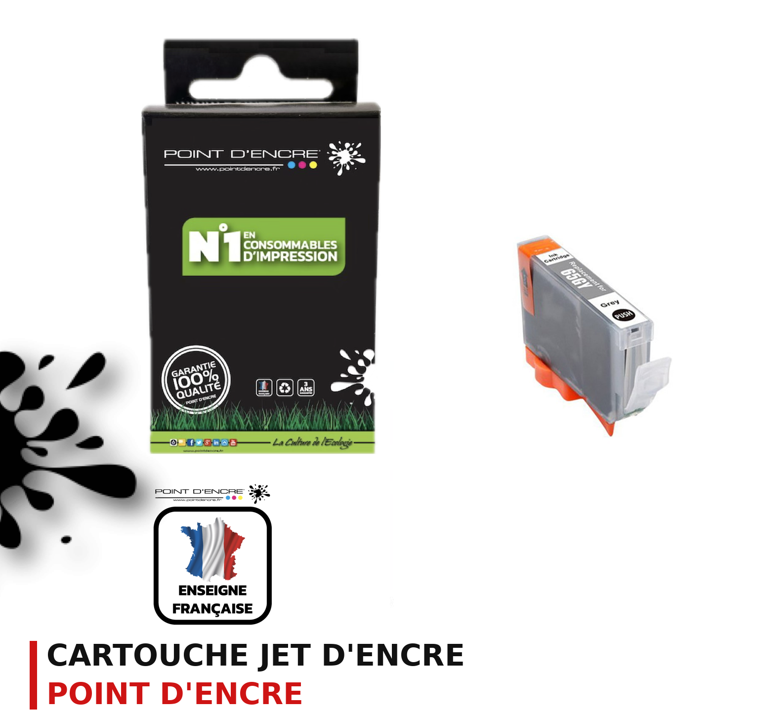 Cartouche d'encre POINT D'ENCRE Canon 65GY