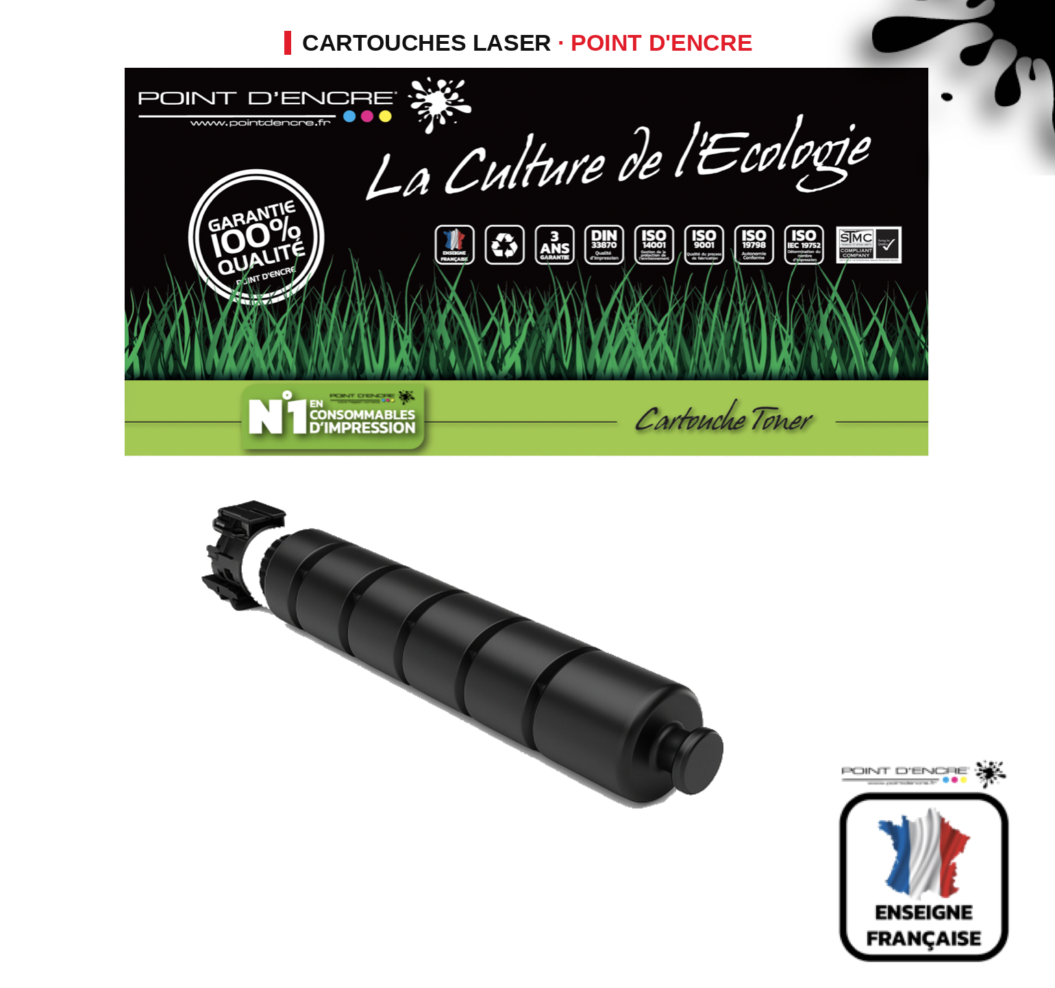 Cartouche laser POINT D'ENCRE Kyocera TK8605 — NOIR